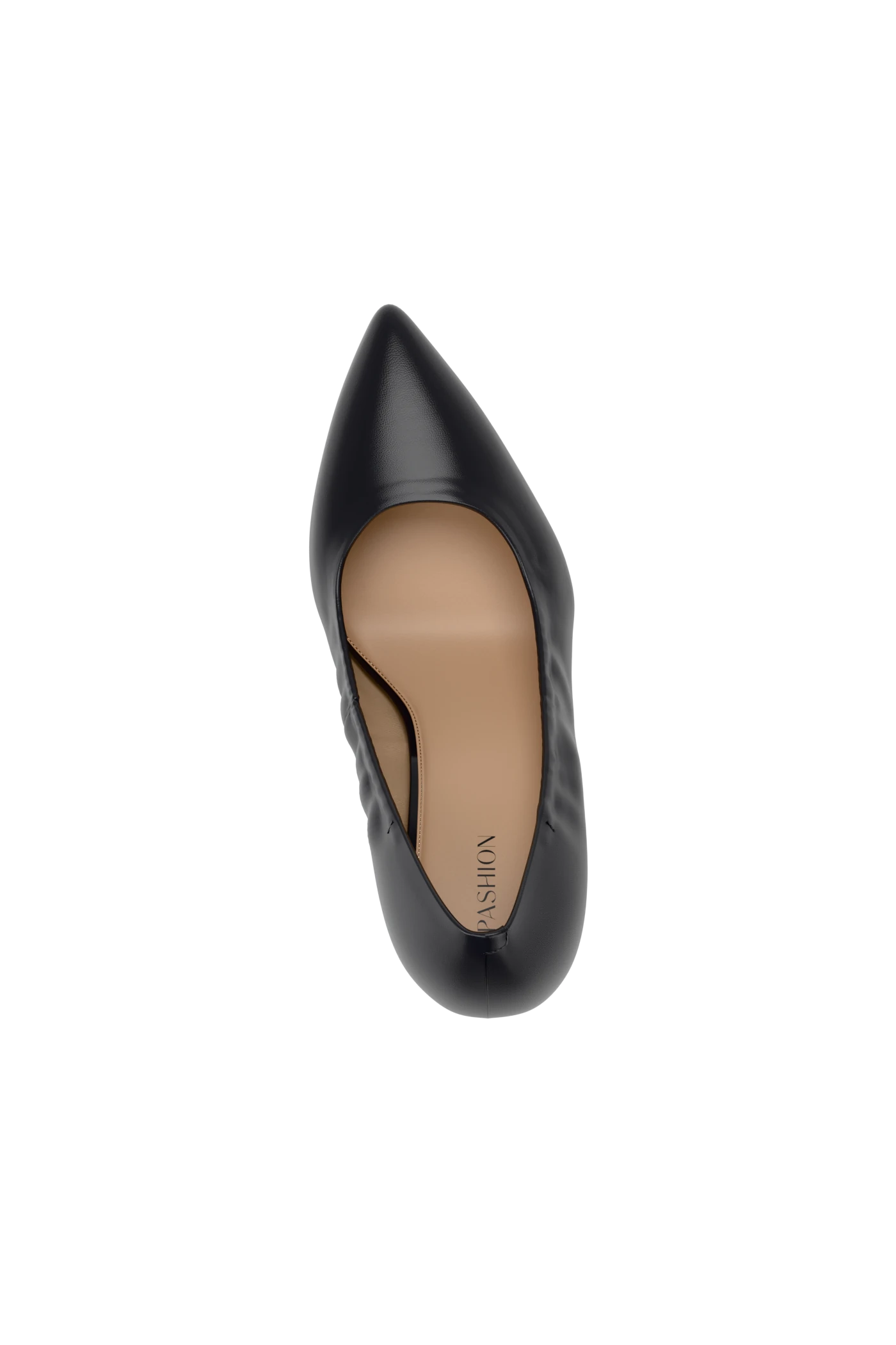 The Pump - Coal Stretch Leather Flat