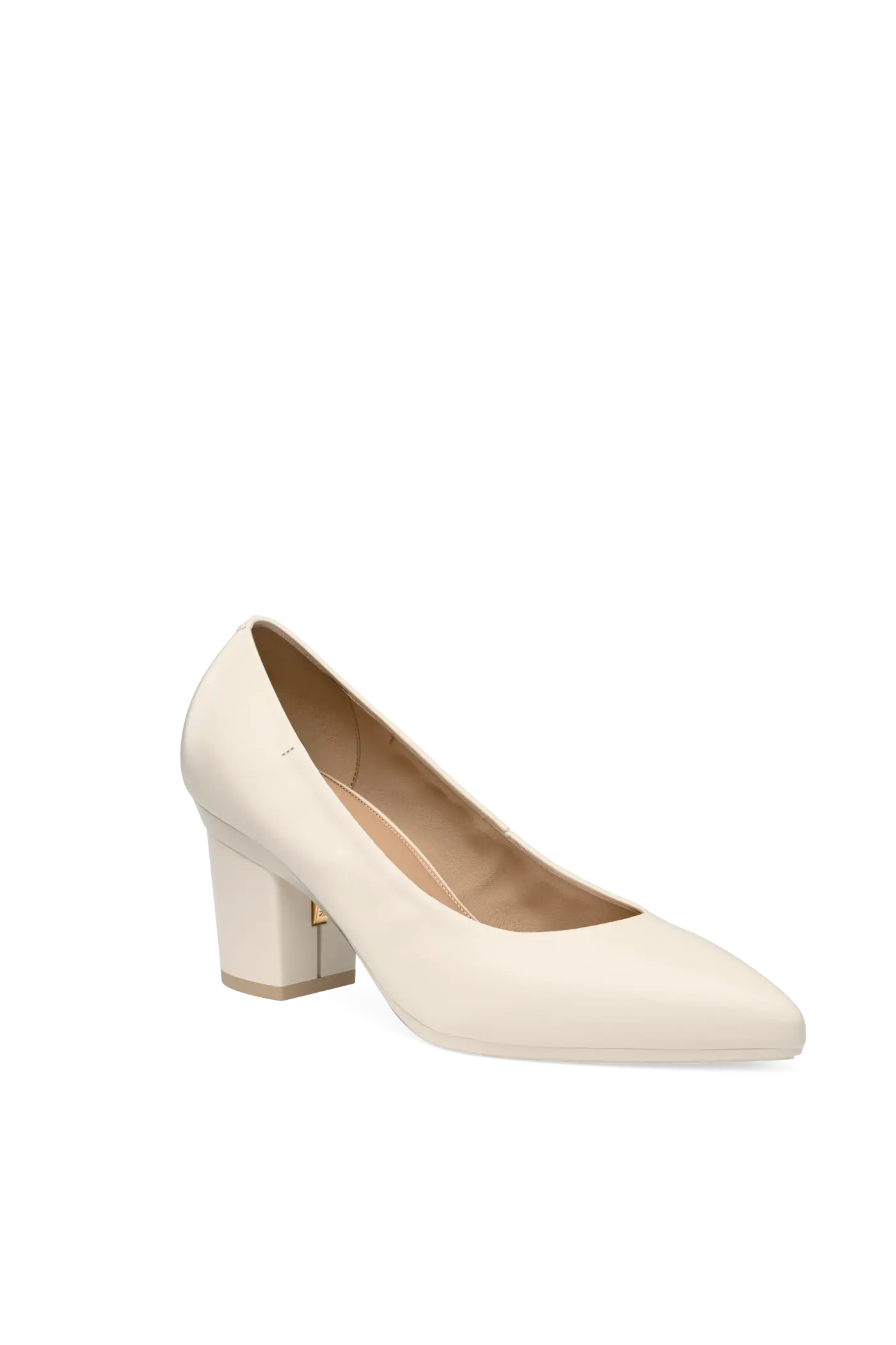 The Pump - Ivory Leather 3 Block