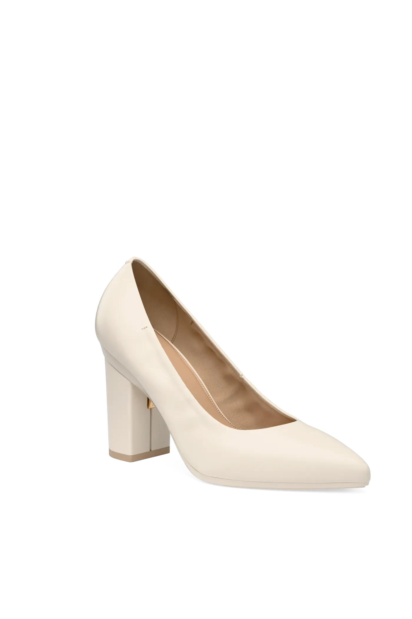 The Pump - Ivory Leather 4 Block