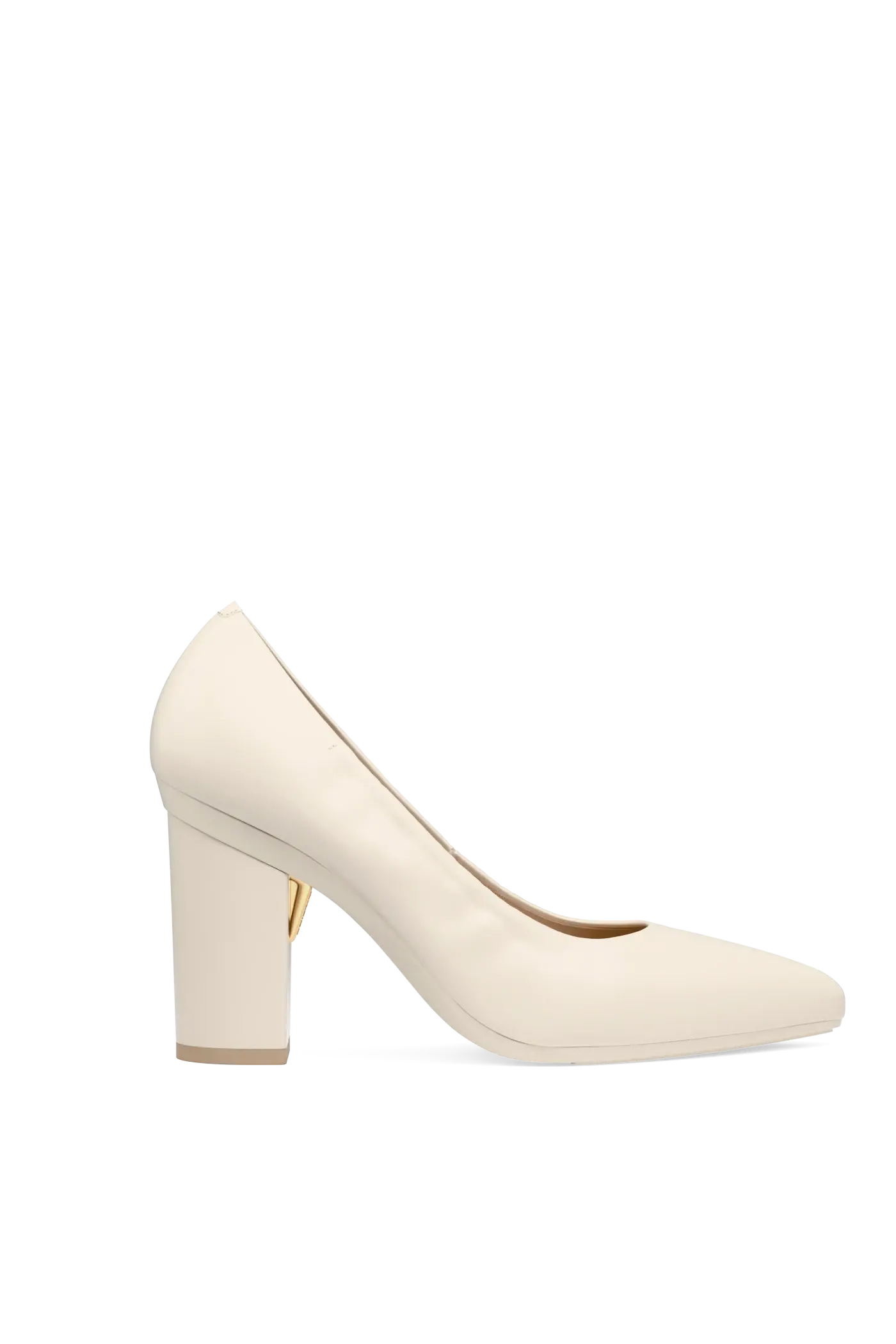 The Pump - Ivory Leather 4 Block