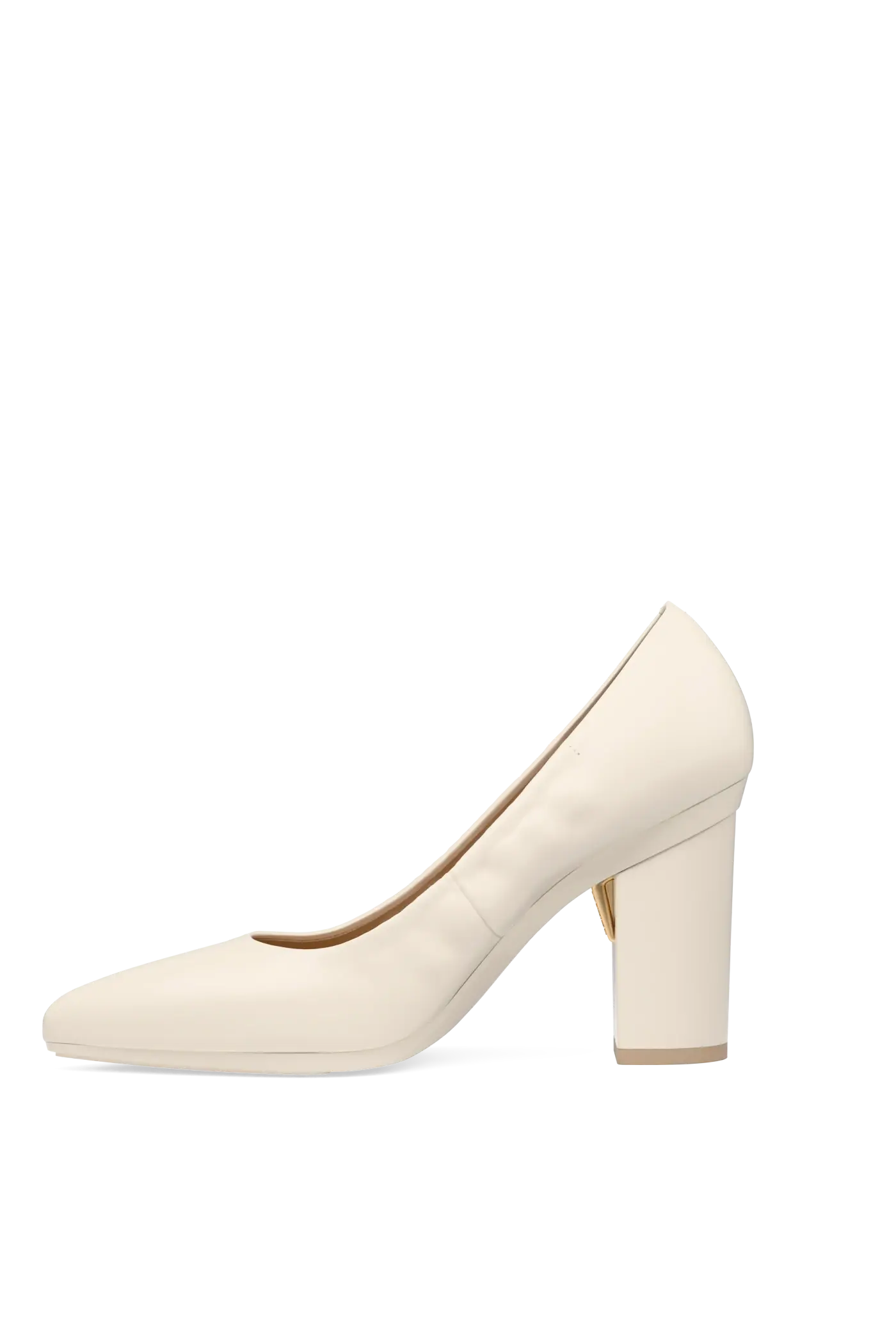 The Pump - Ivory Leather 4 Block