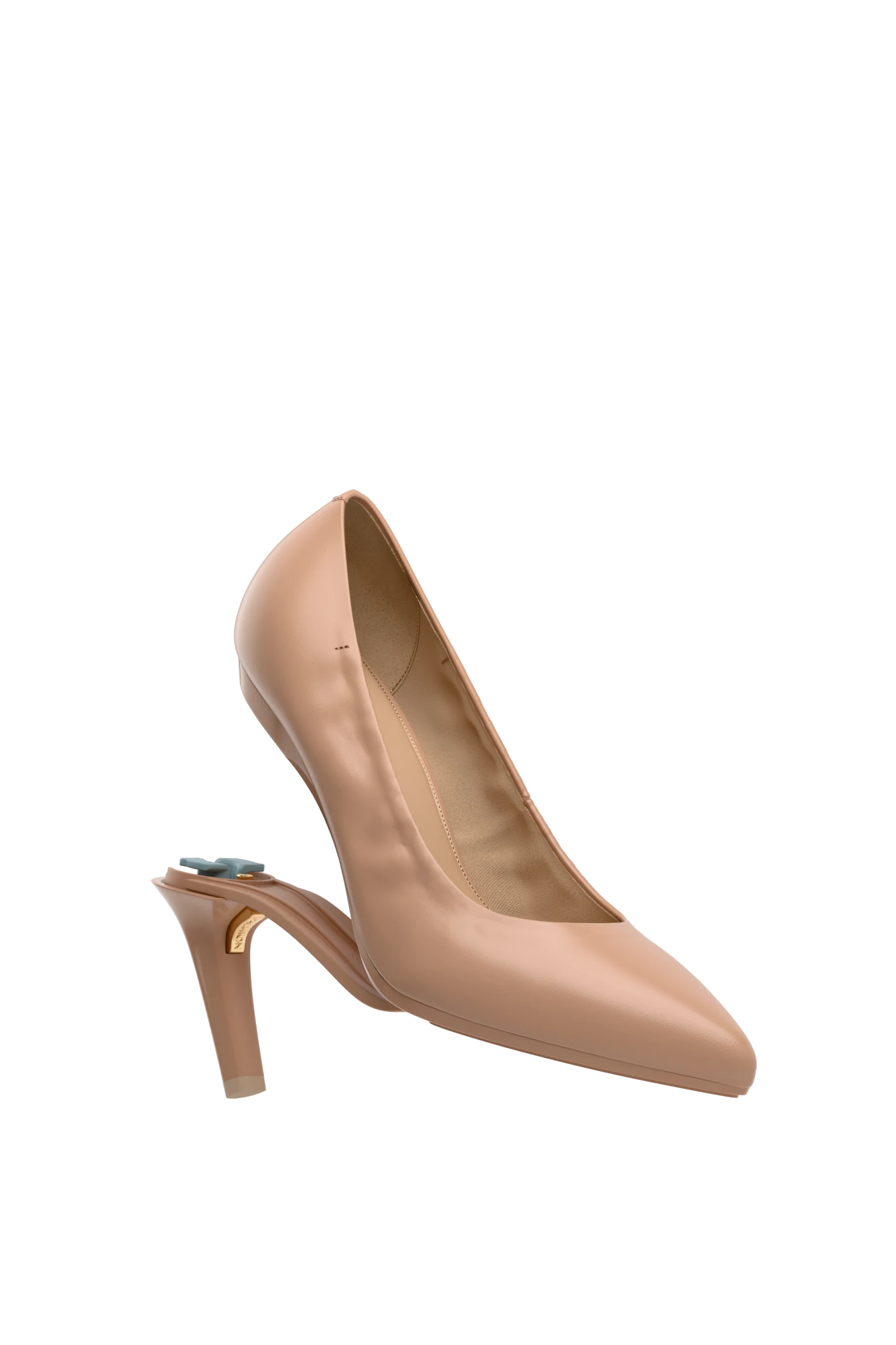 The Pump - Latte Stretch Leather 4 Stiletto