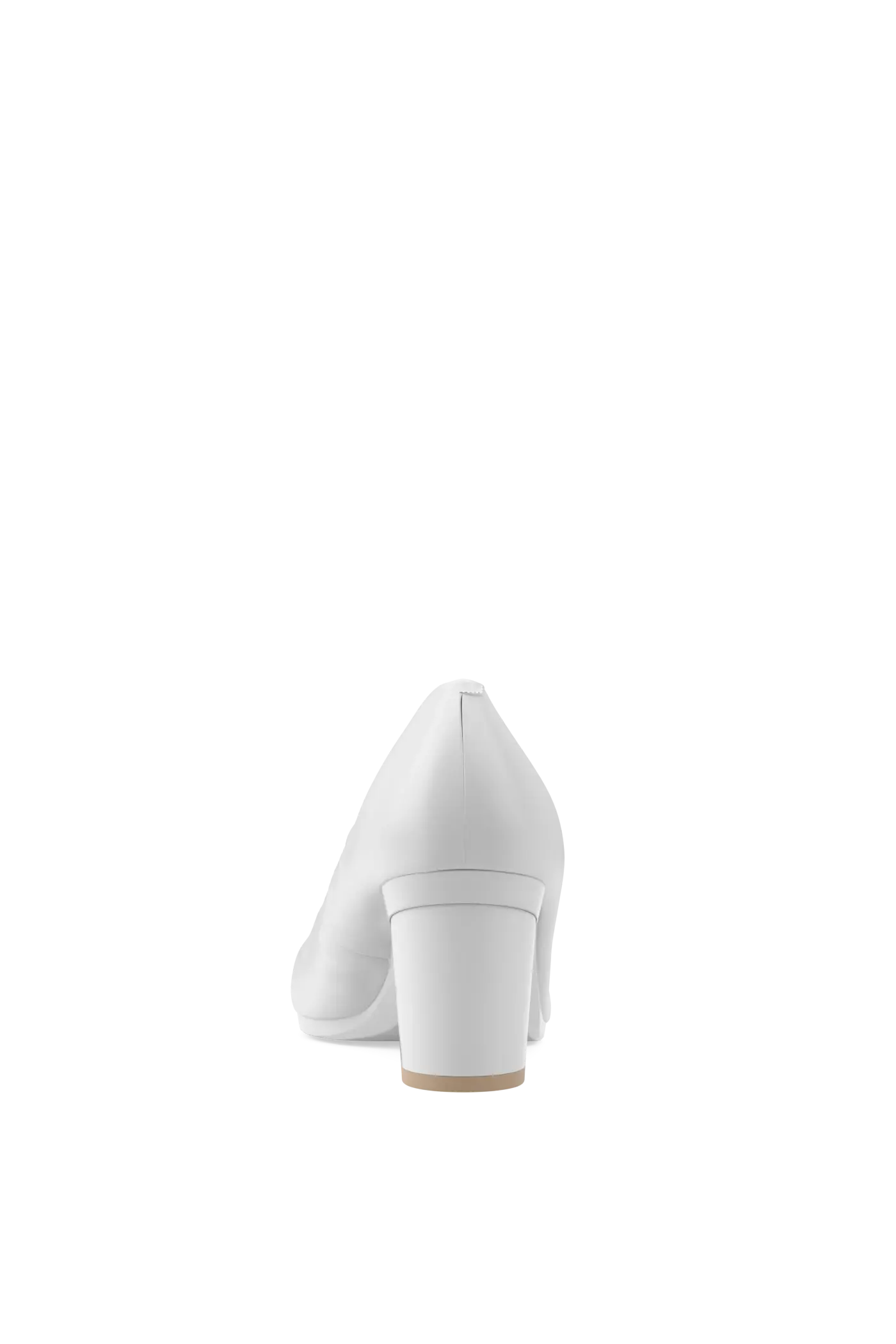 The Pump - White Leather 3 Block