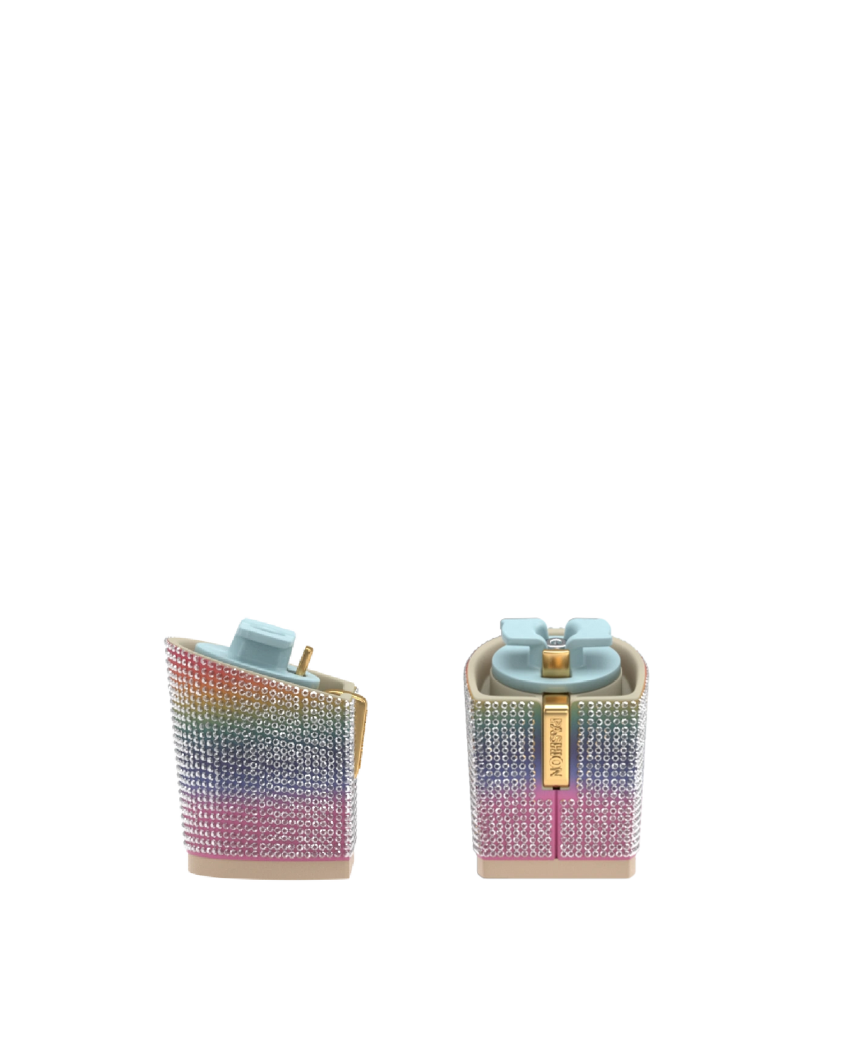 Block Heel Kit 3 Rainbow Rhinestone, 3-inch interchangeable block heel. Pashion convertible heels go from heel to flat and are customizable with interchangeable heel kits.