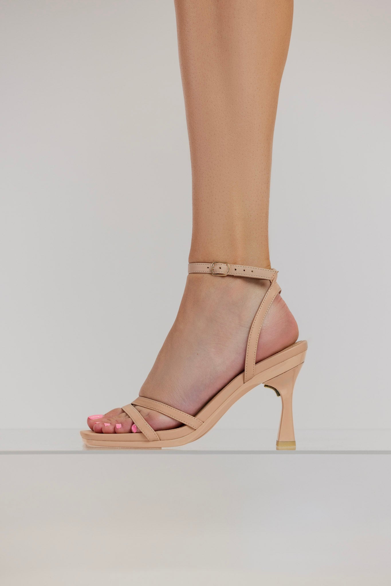The Emmy - Sand Leather 3 Flare Stiletto