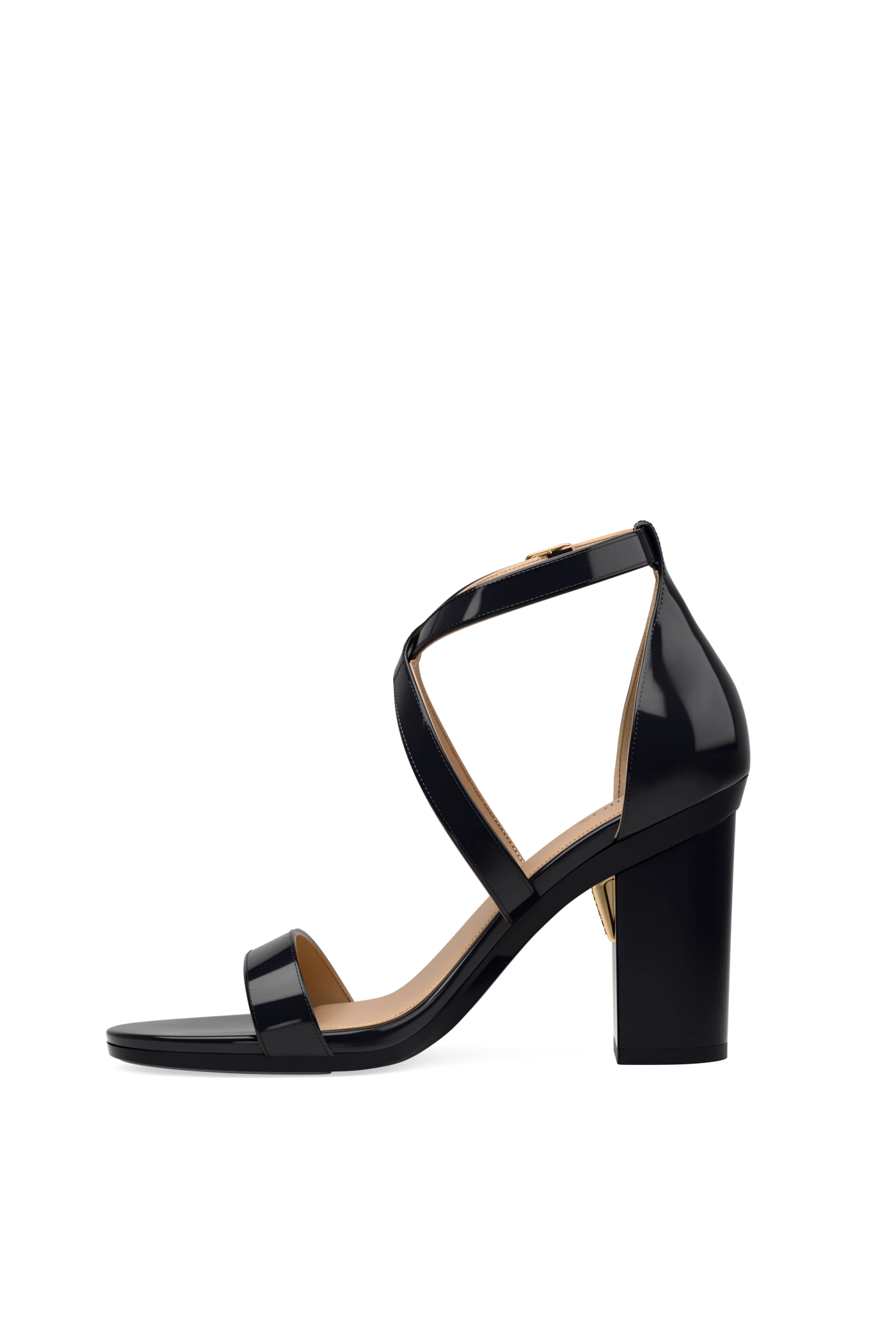 The Sandal - Coal Patent 4 Block - FINAL SALE