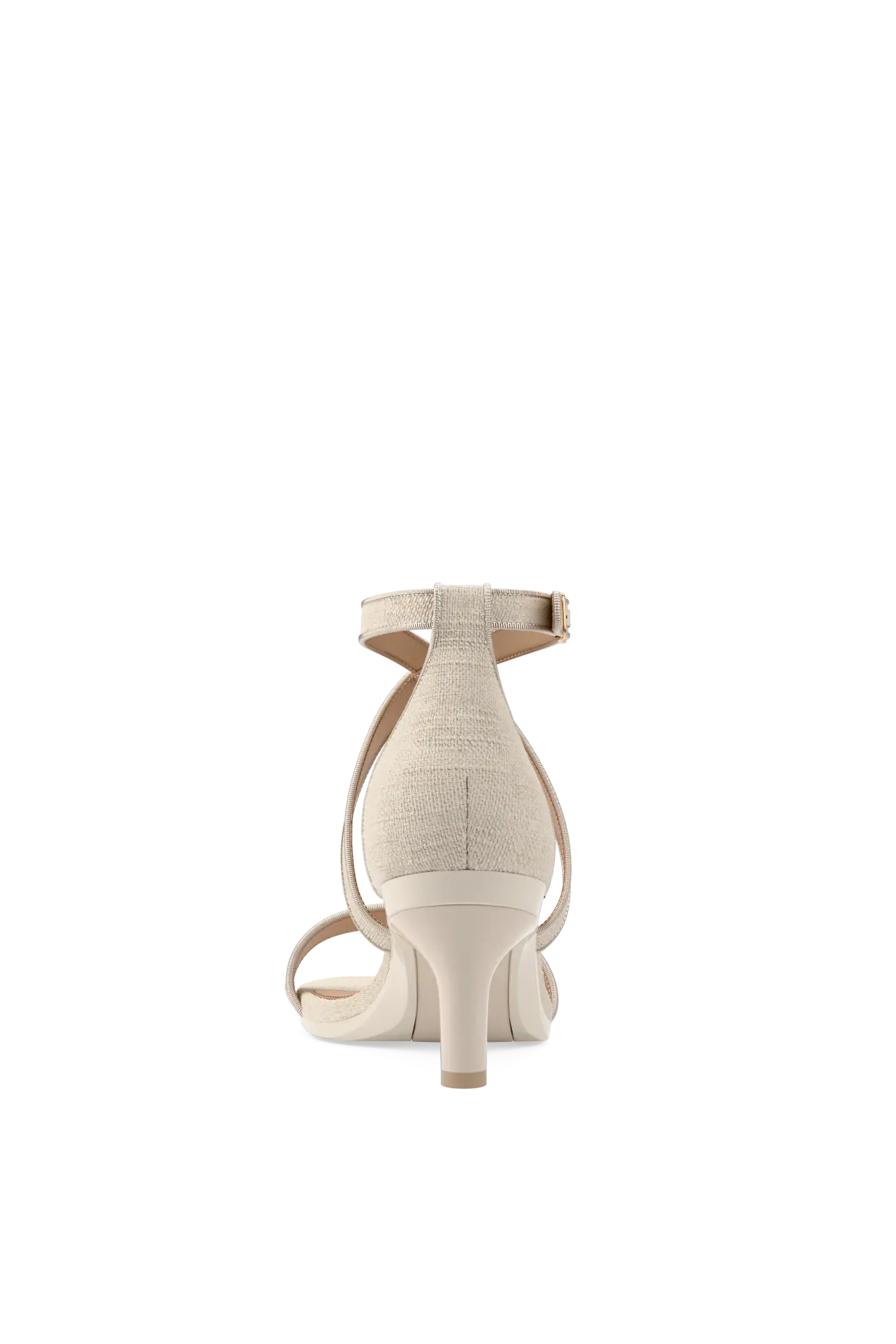 The Sandal - Ivory Linen 3 Stiletto