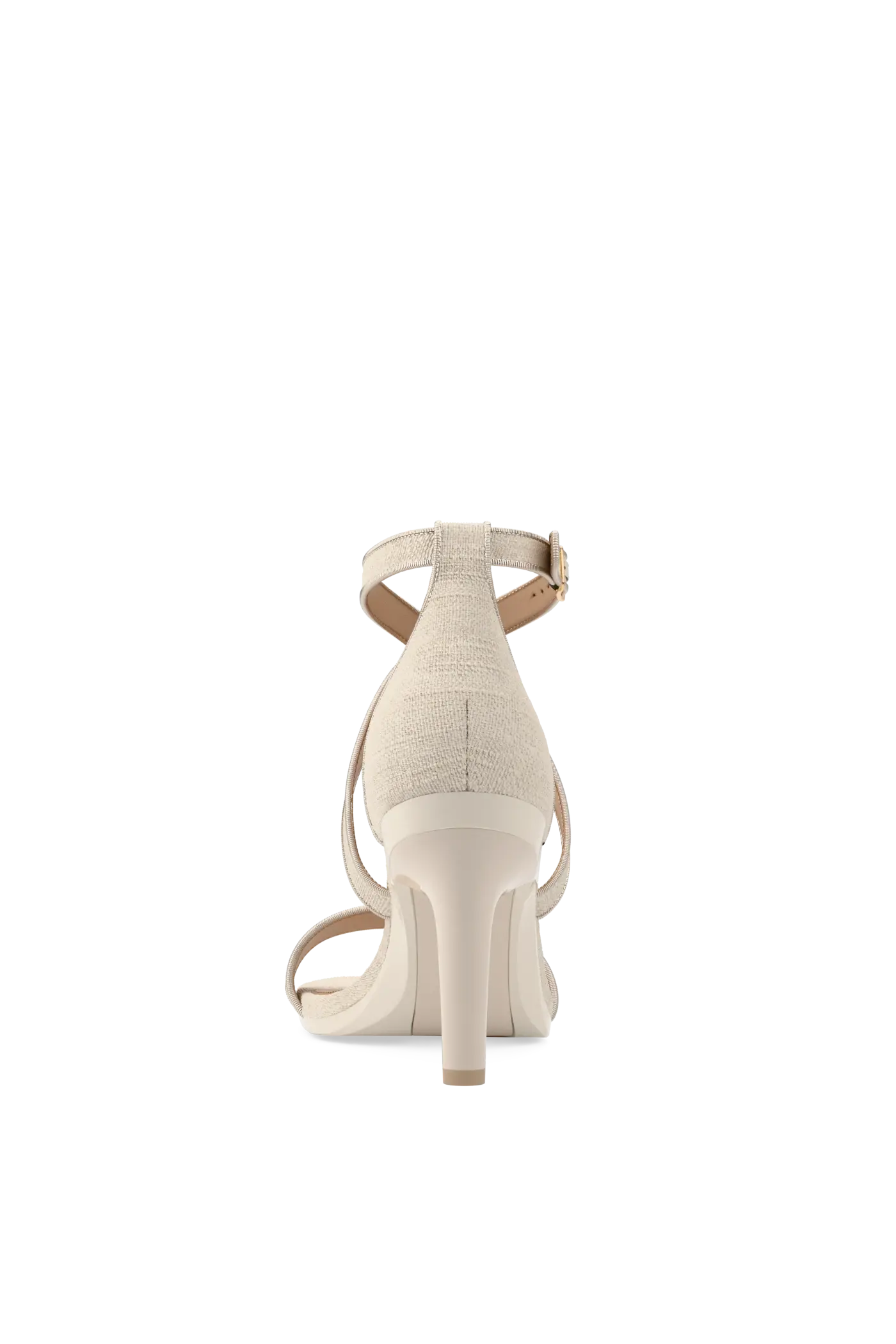 The Sandal - Ivory Linen 4 Stiletto