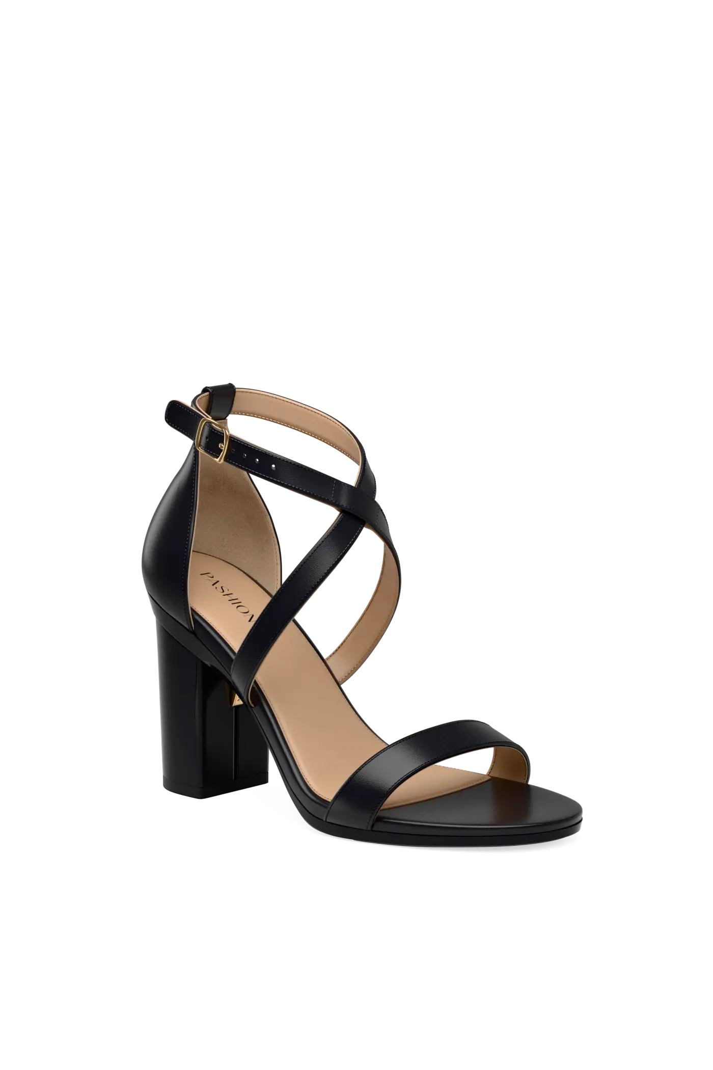 The Sandal - Coal Leather + Block Heel Kit 4 Coal