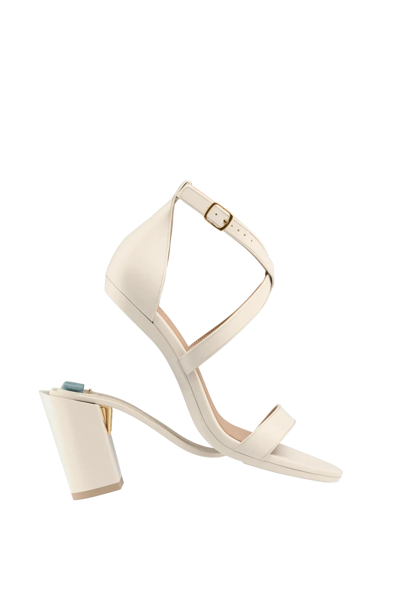 The Sandal - Ivory Leather 4 Block