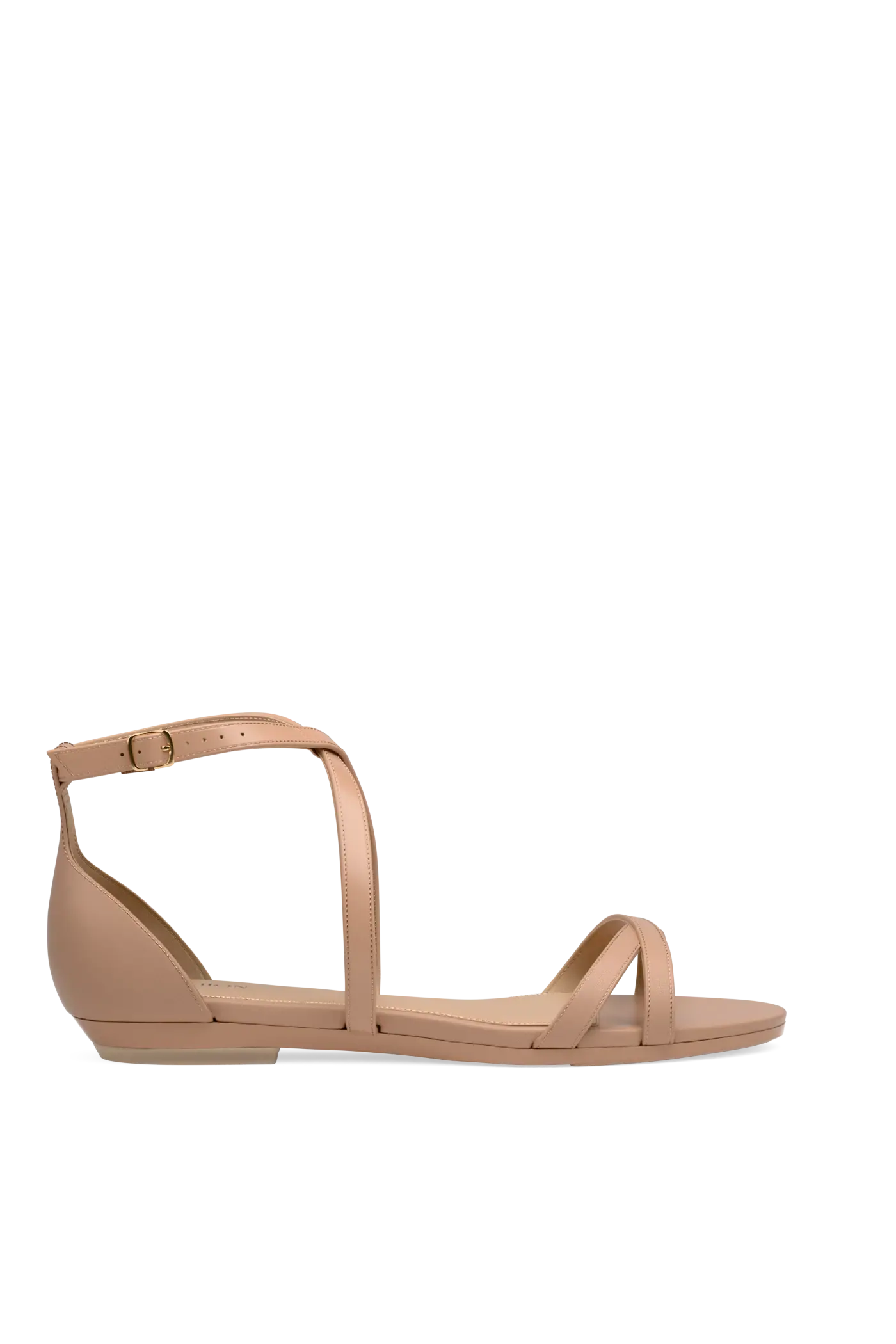 The Sandy - Latte Leather Flat