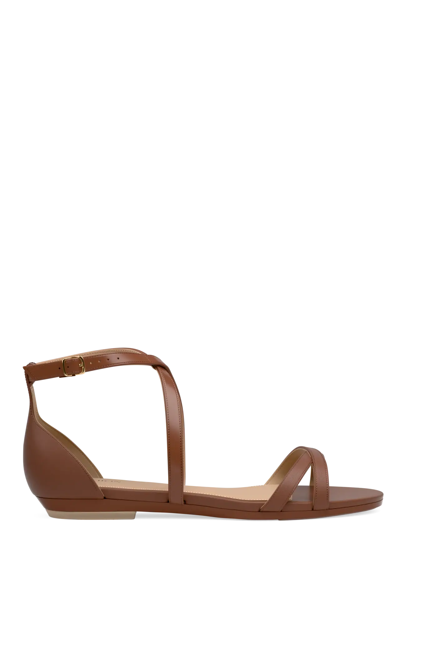 The Sandy - Walnut Leather Flat