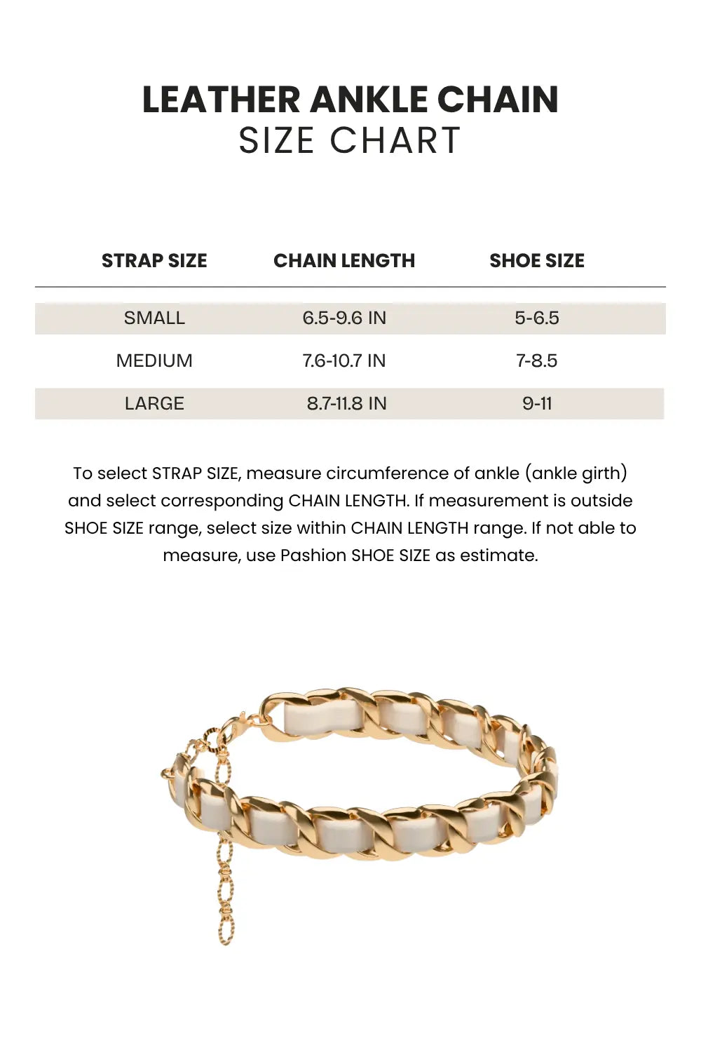 Ivory Leather Ankle Chain