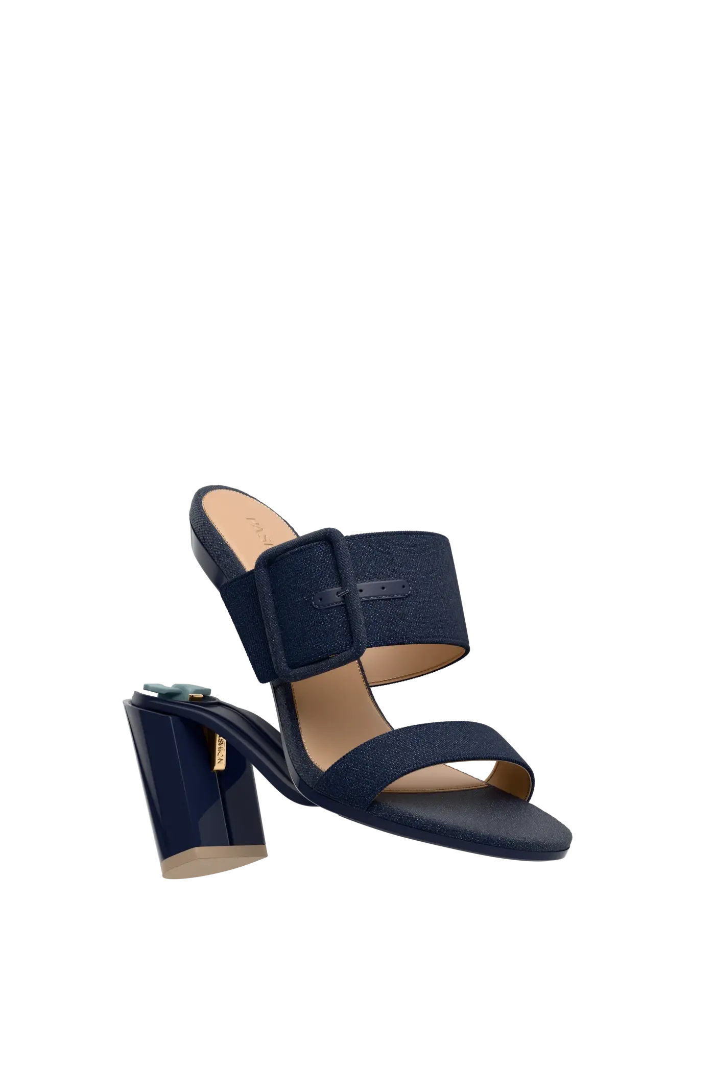 The Buckle Slide - Midnight Denim 4 Block