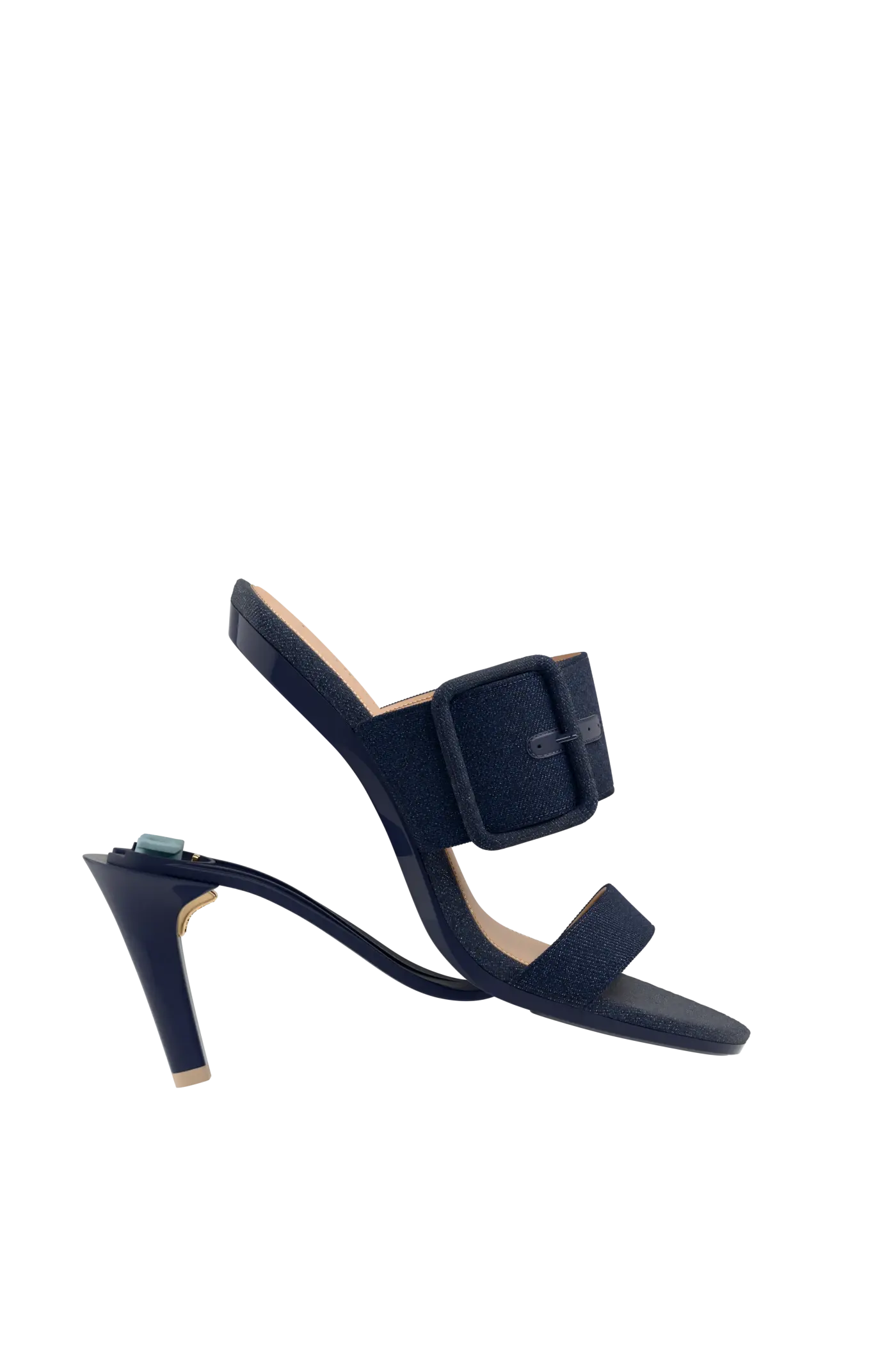 The Buckle Slide - Midnight Denim 4 Stiletto