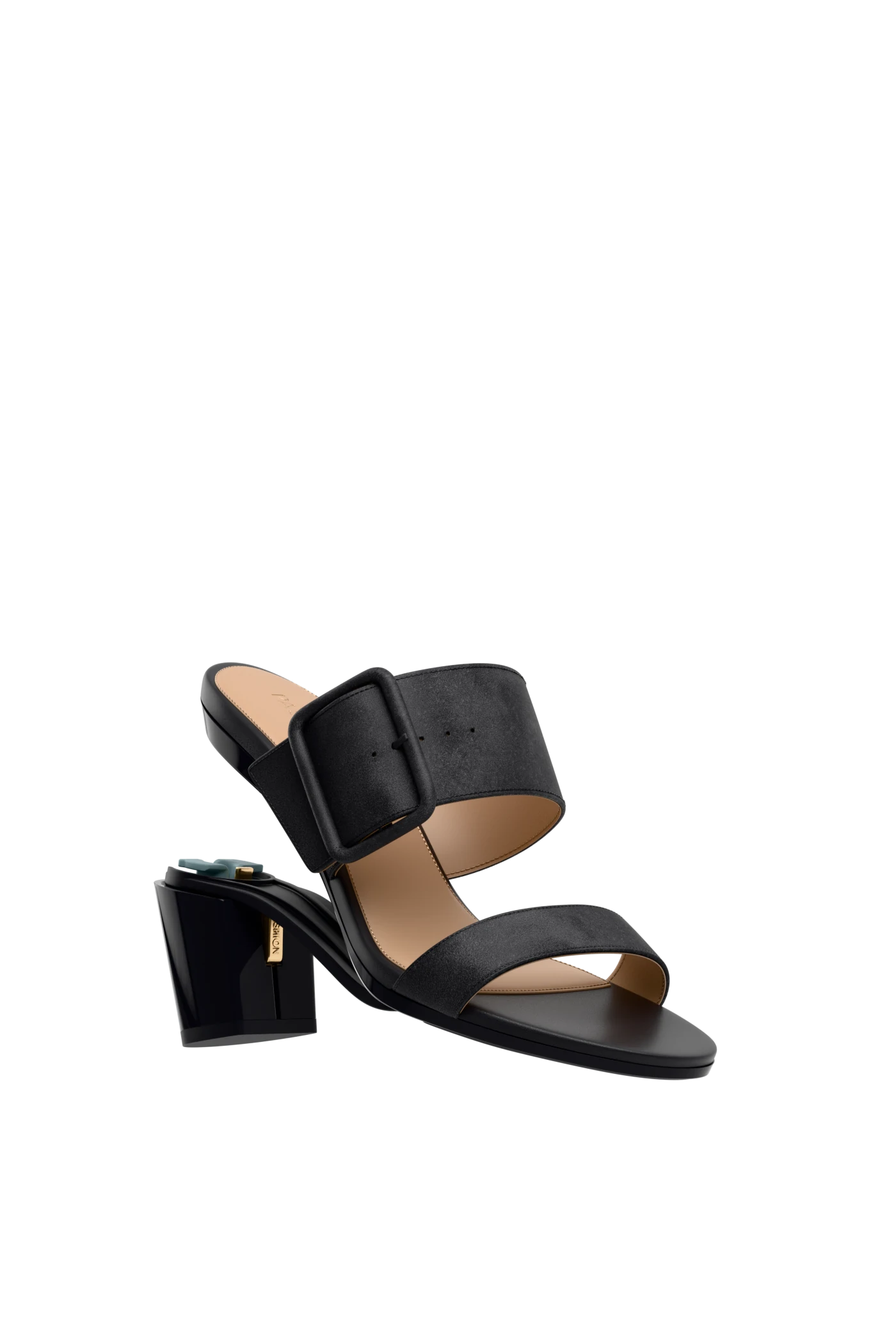 The Buckle Slide - Coal Suede 3 Block