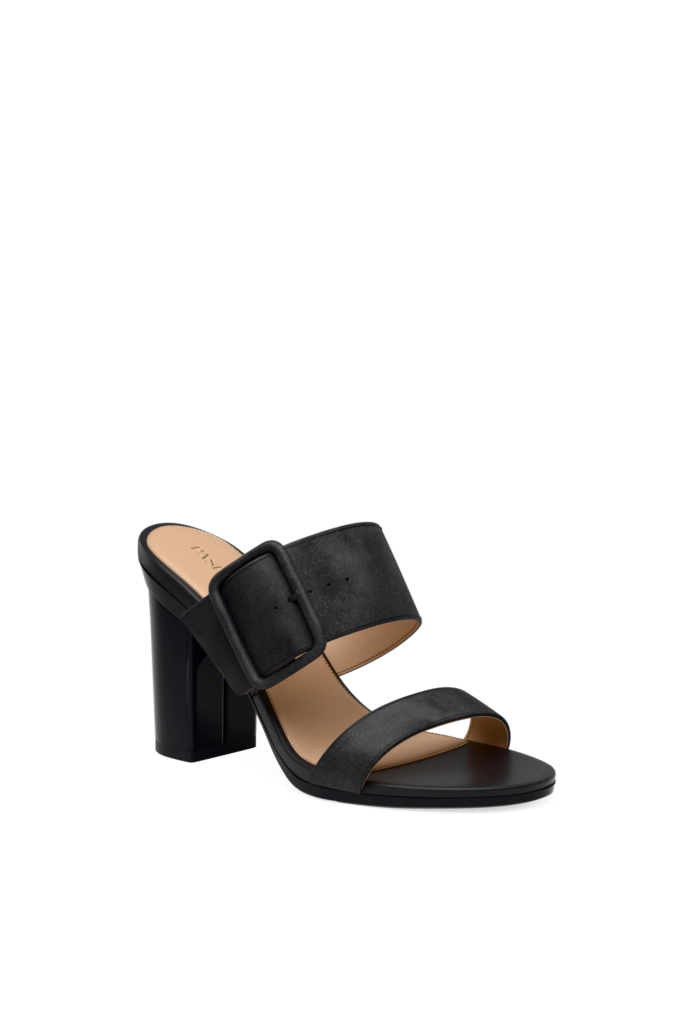 The Buckle Slide - Coal Suede 4 Block