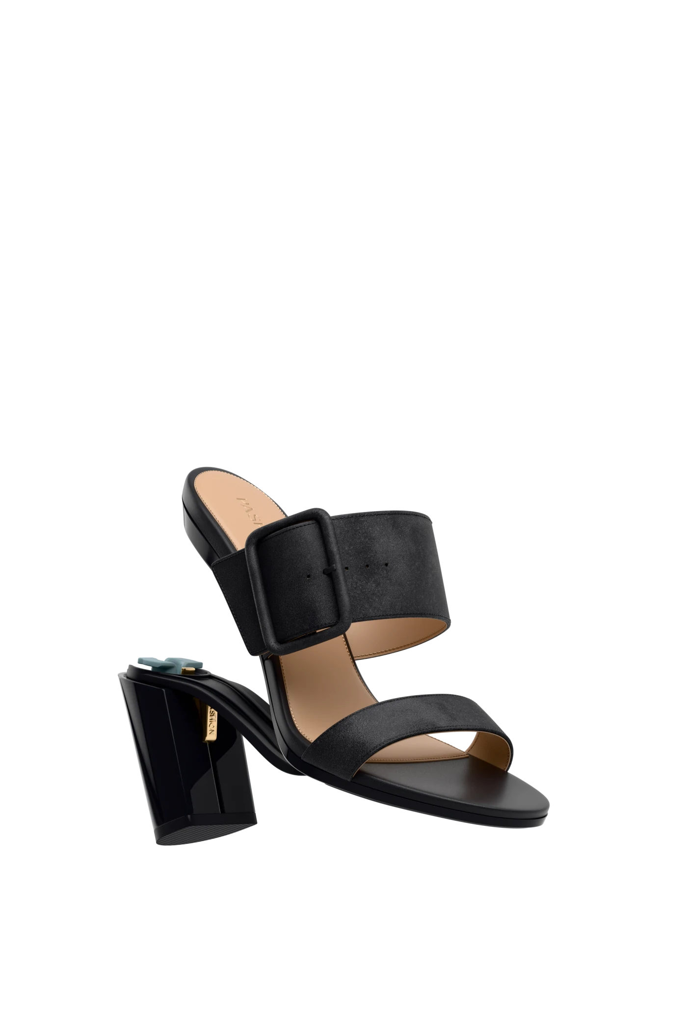 The Buckle Slide - Coal Suede 4 Block