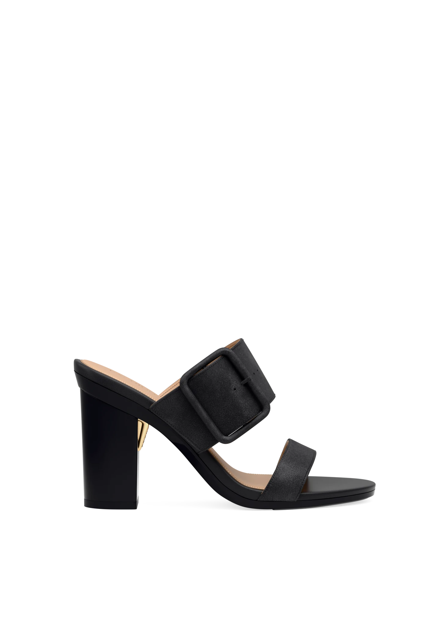 The Buckle Slide - Coal Suede 4 Block