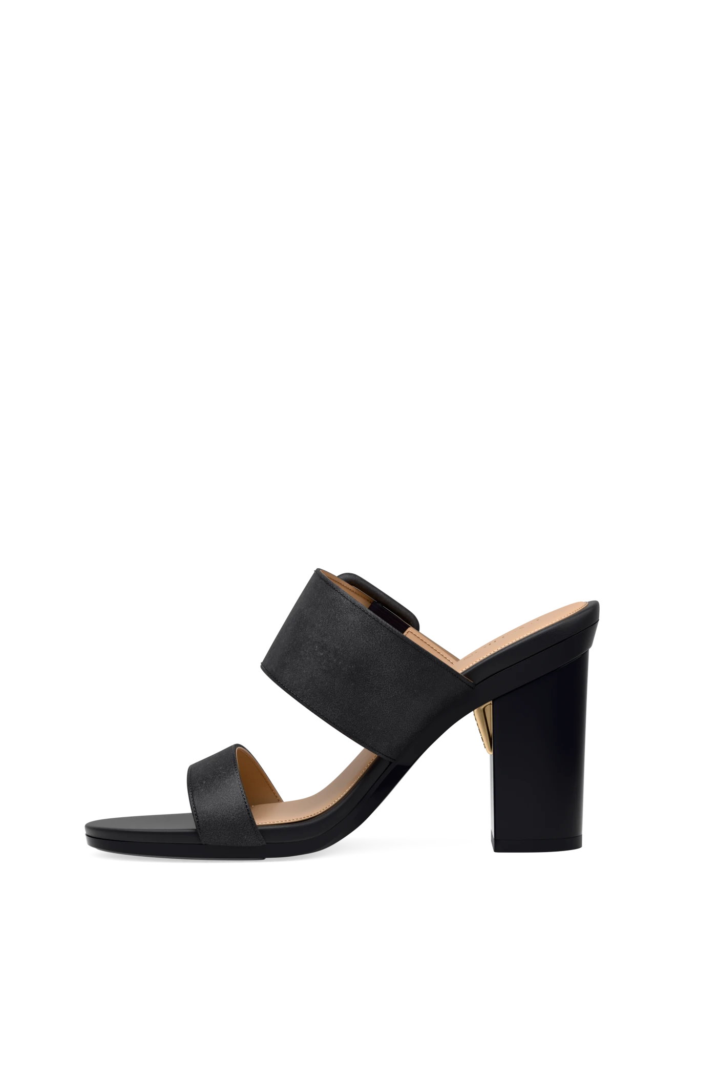 The Buckle Slide - Coal Suede 4 Block