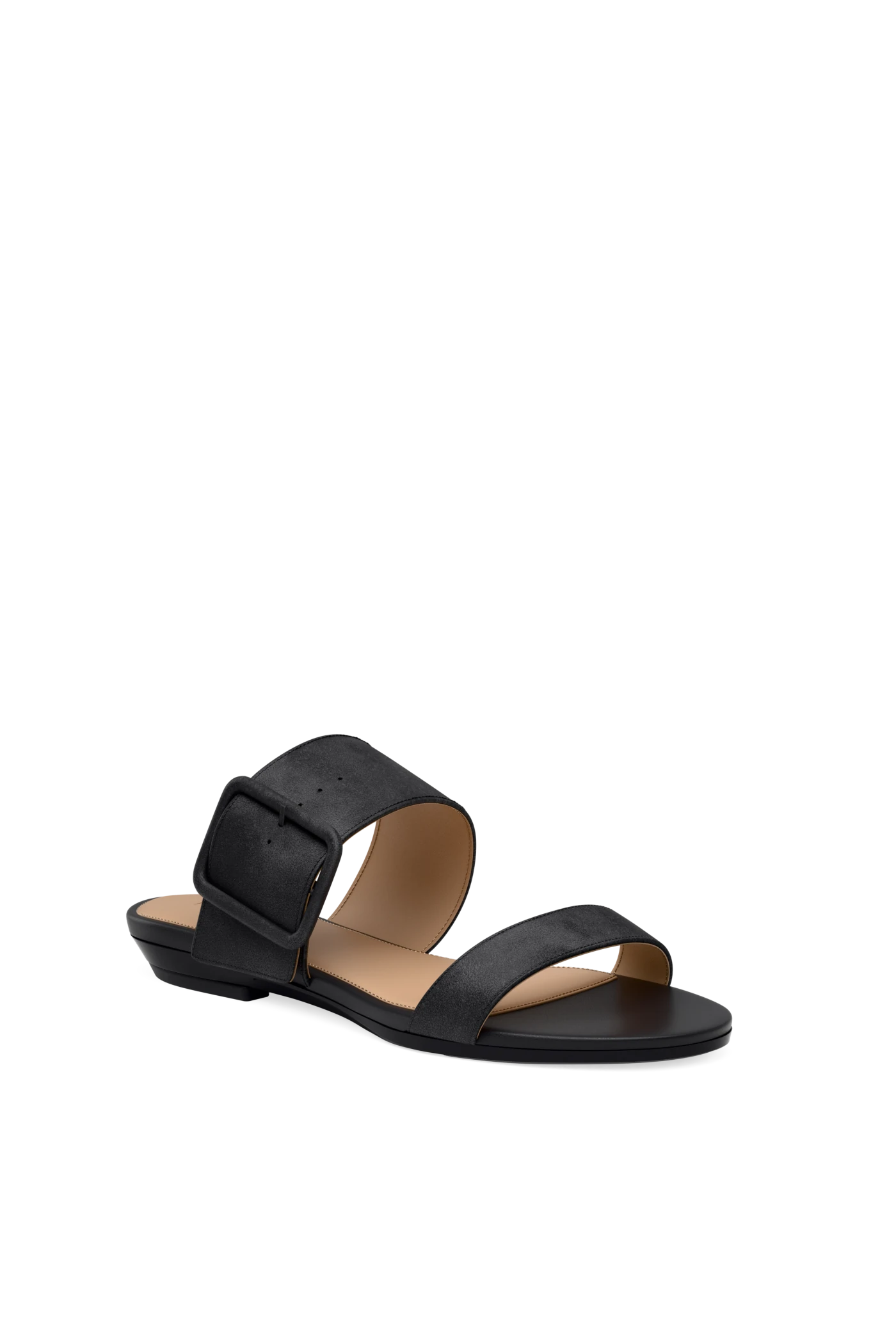 The Buckle Slide - Coal Suede 4 Stiletto