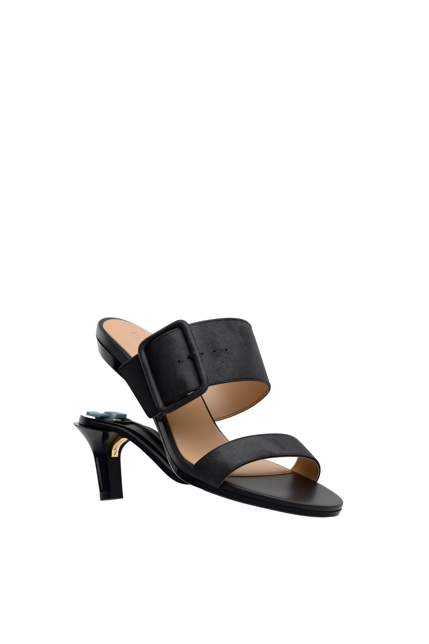 The Buckle Slide - Coal Suede 3 Stiletto
