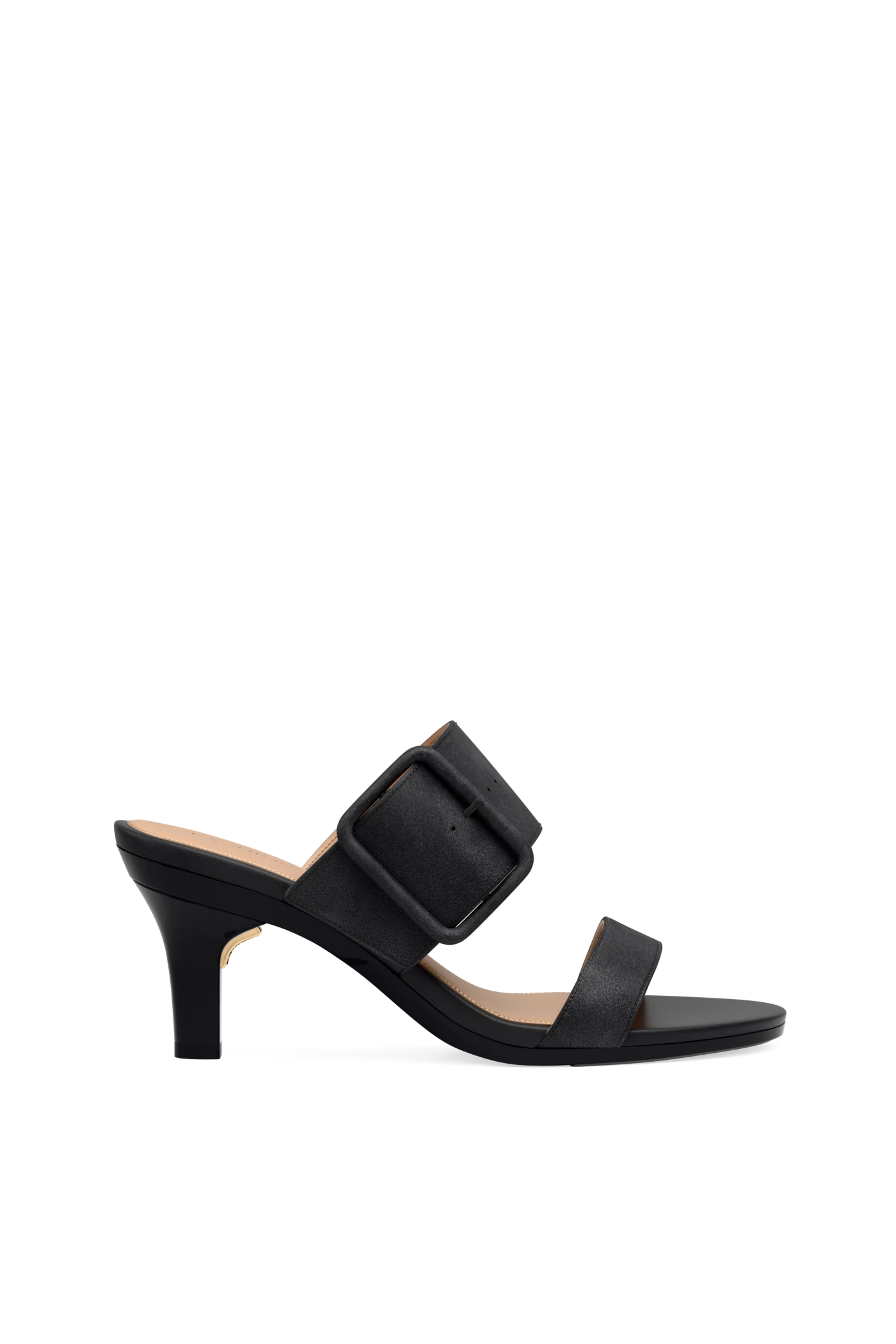 The Buckle Slide - Coal Suede 3 Stiletto