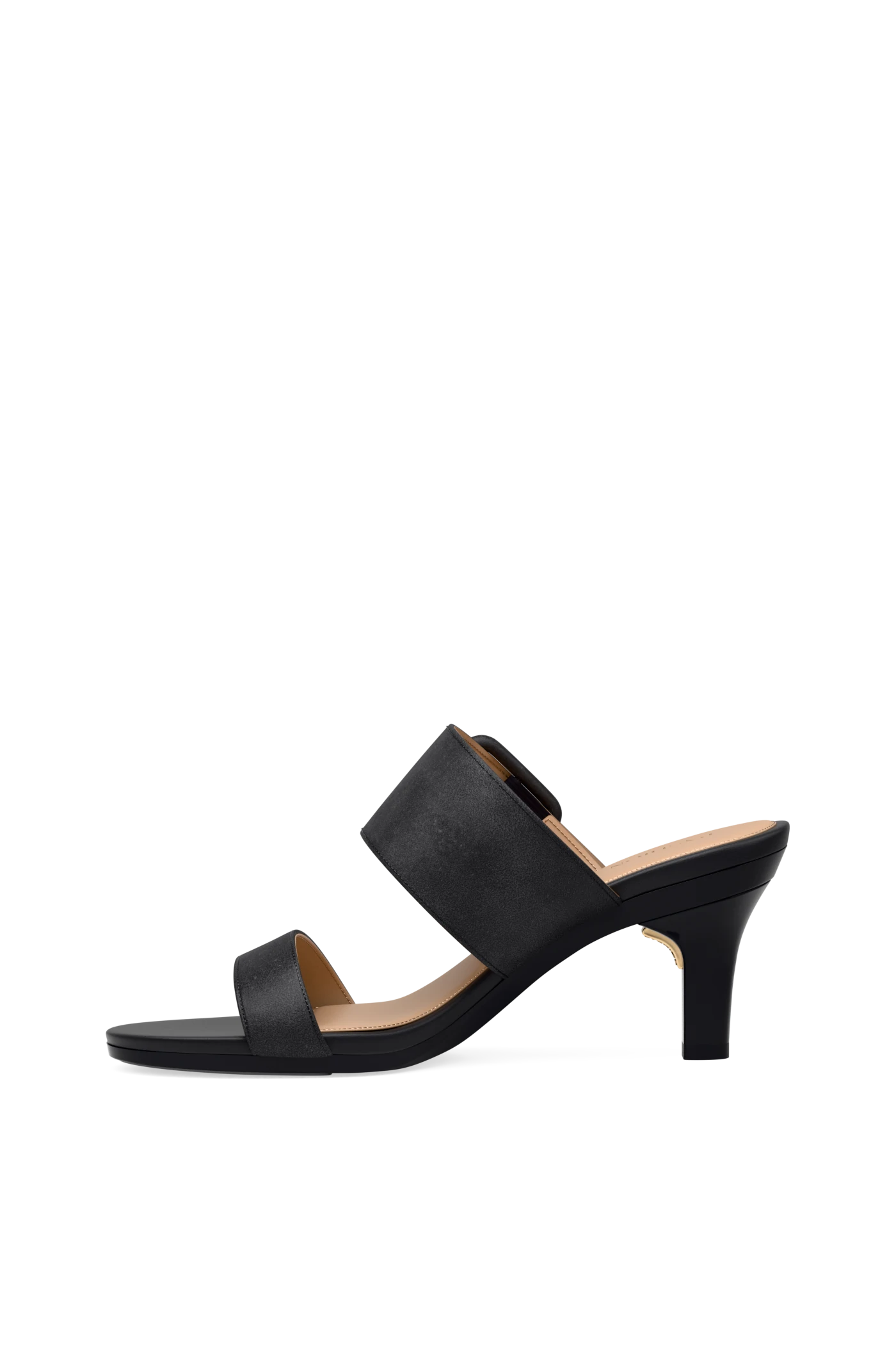 The Buckle Slide - Coal Suede 3 Stiletto