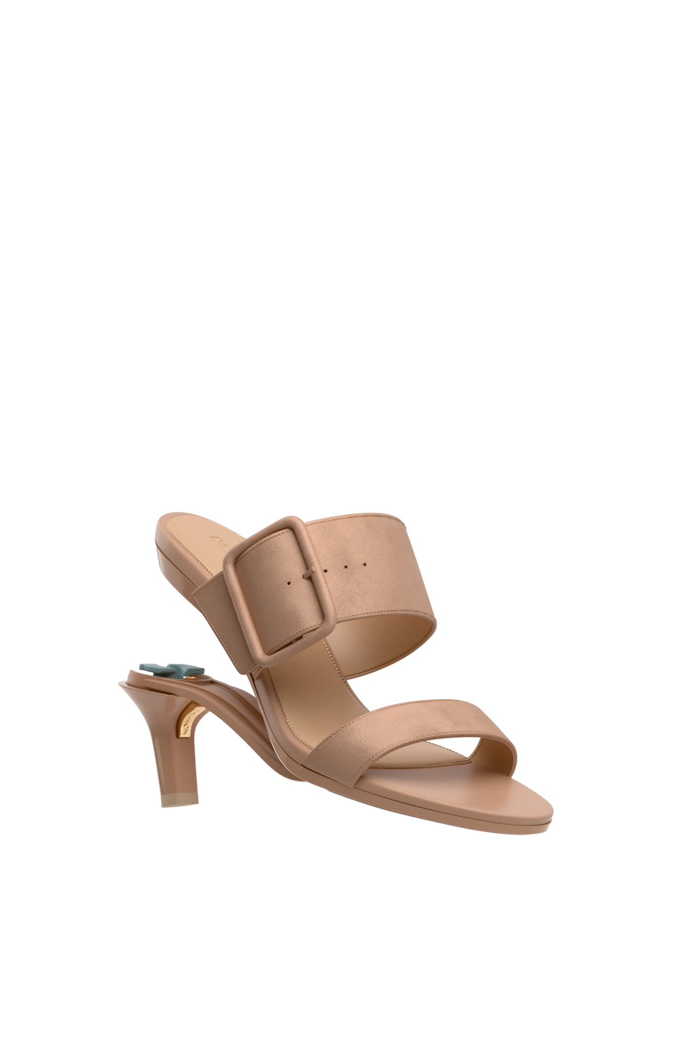 The Buckle Slide - Latte Suede 3 Stiletto