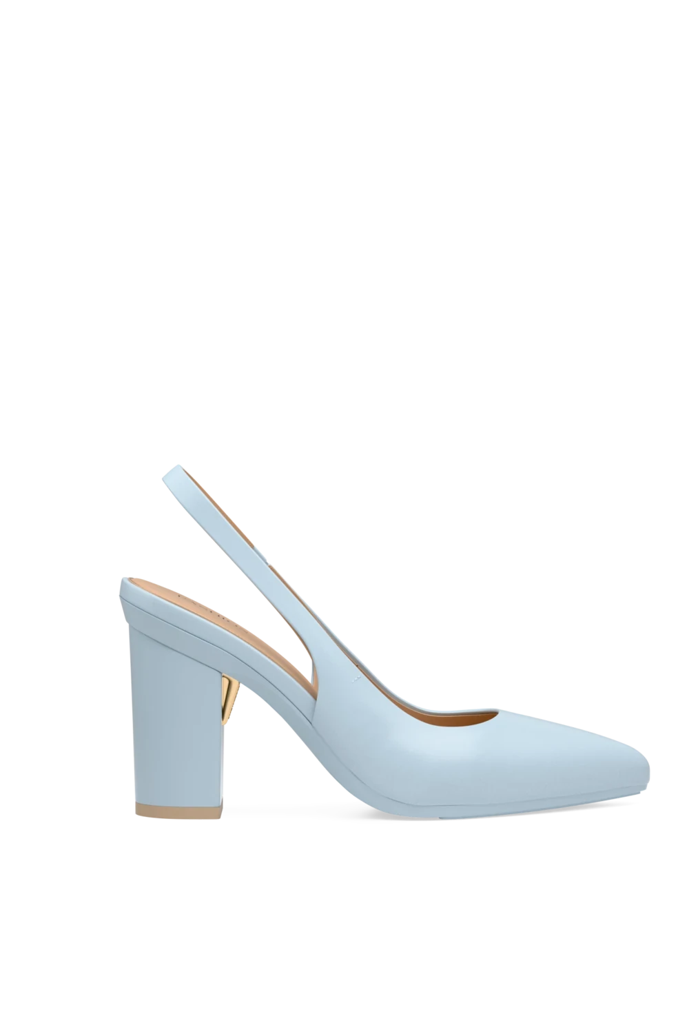 The Slingback - Baby Blue Leather 4 Block