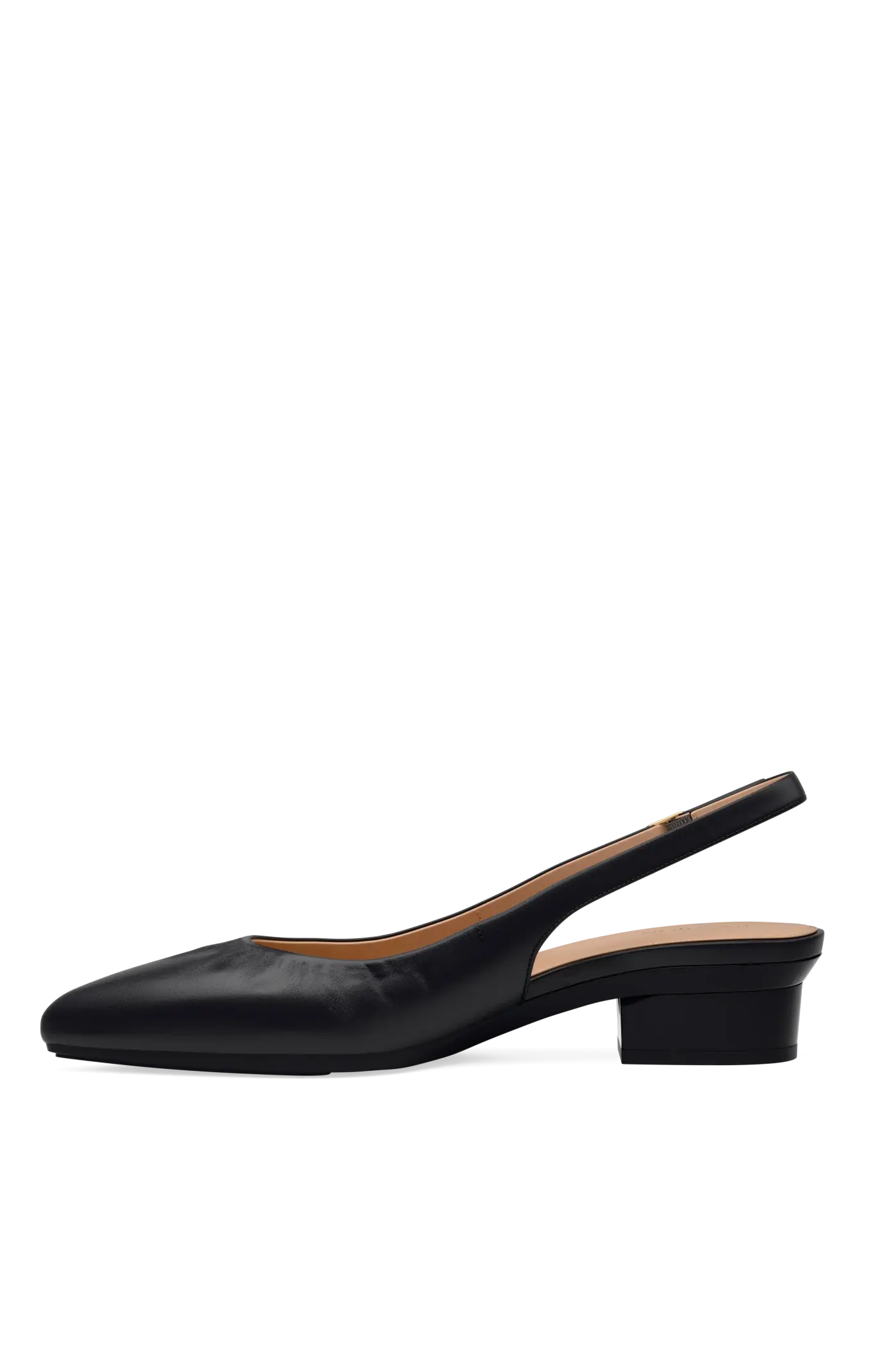 The Slingback Buckle - Coal Leather Flat
