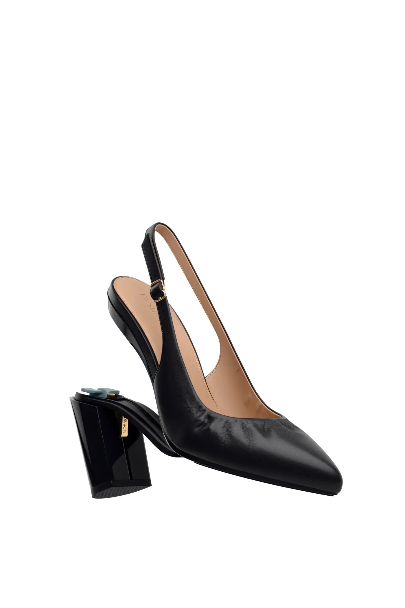The Slingback Buckle - Coal Leather 4 Block