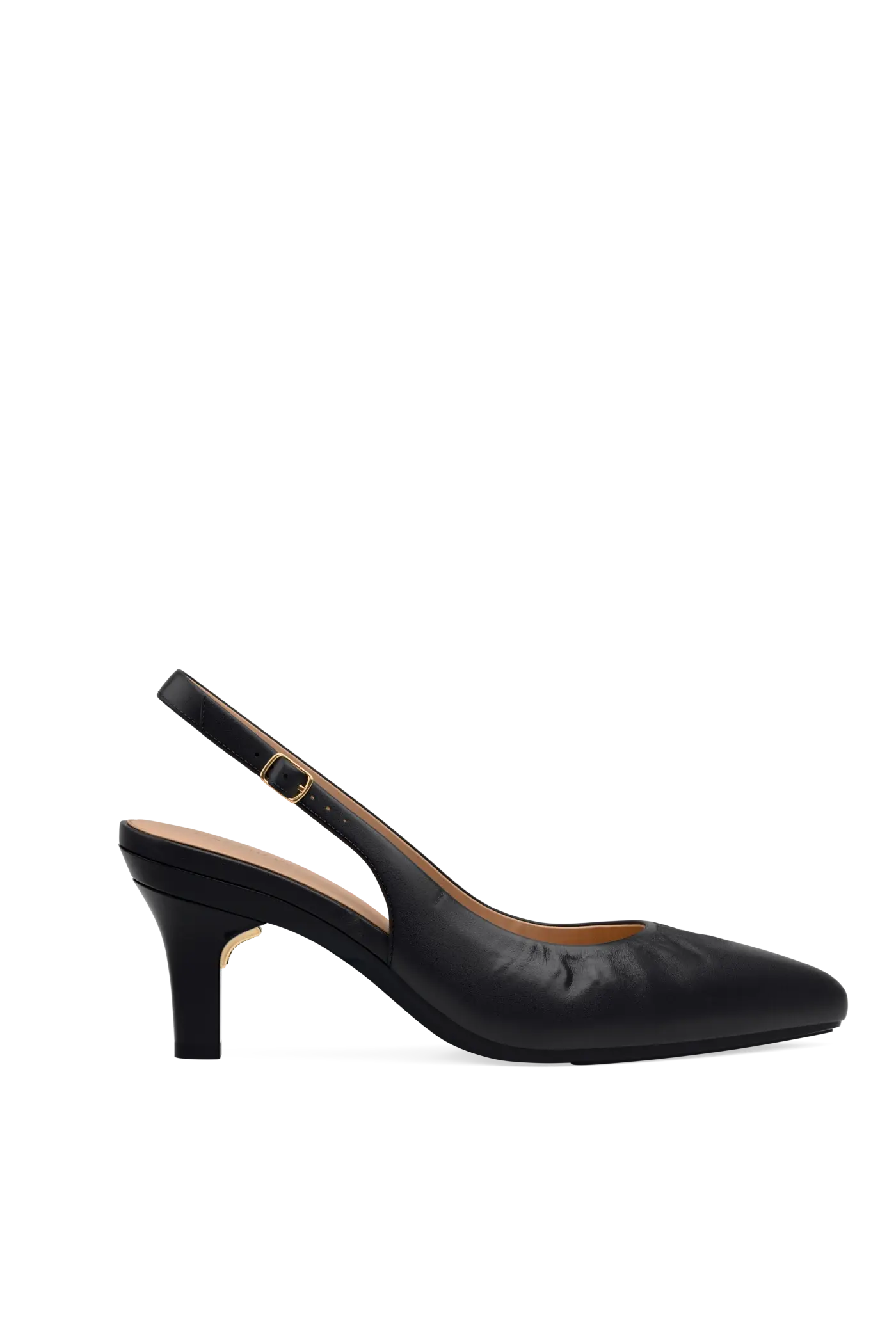 The Slingback Buckle - Coal Leather 3 Stiletto