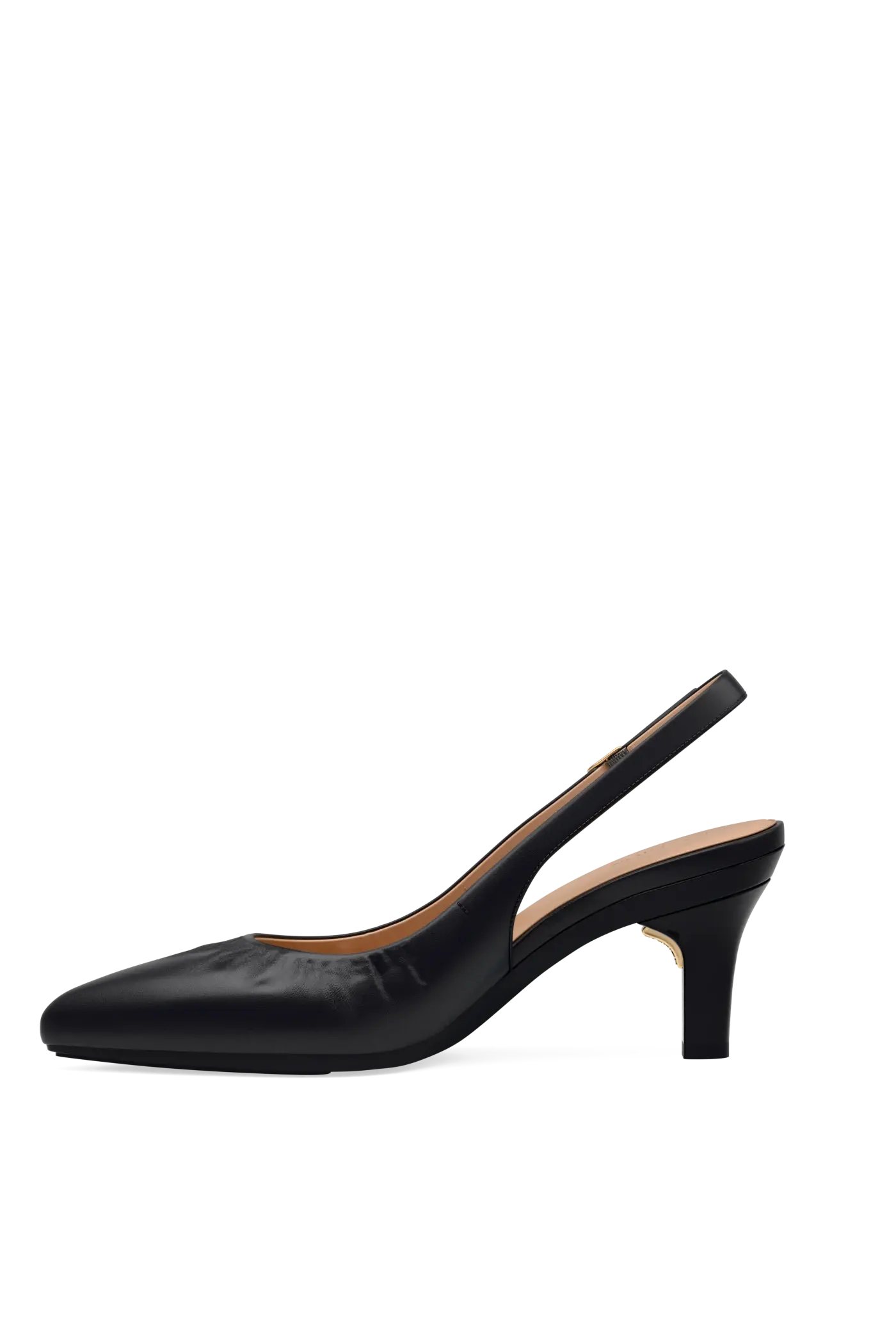 The Slingback Buckle - Coal Leather 3 Stiletto