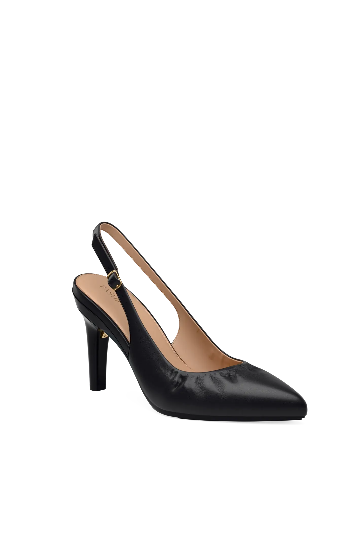 The Slingback Buckle - Coal Leather 4 Stiletto