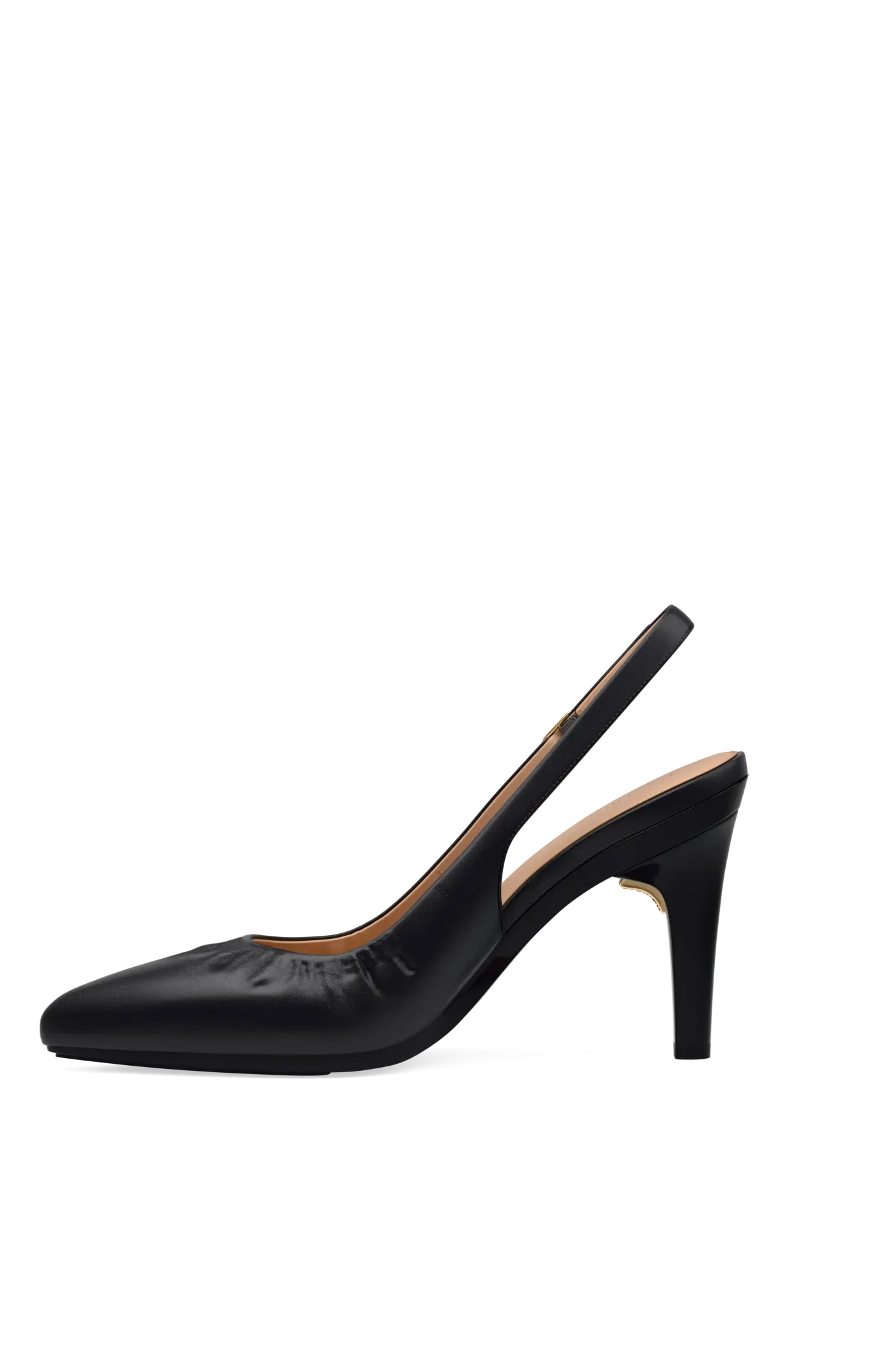 The Slingback Buckle - Coal Leather 4 Stiletto