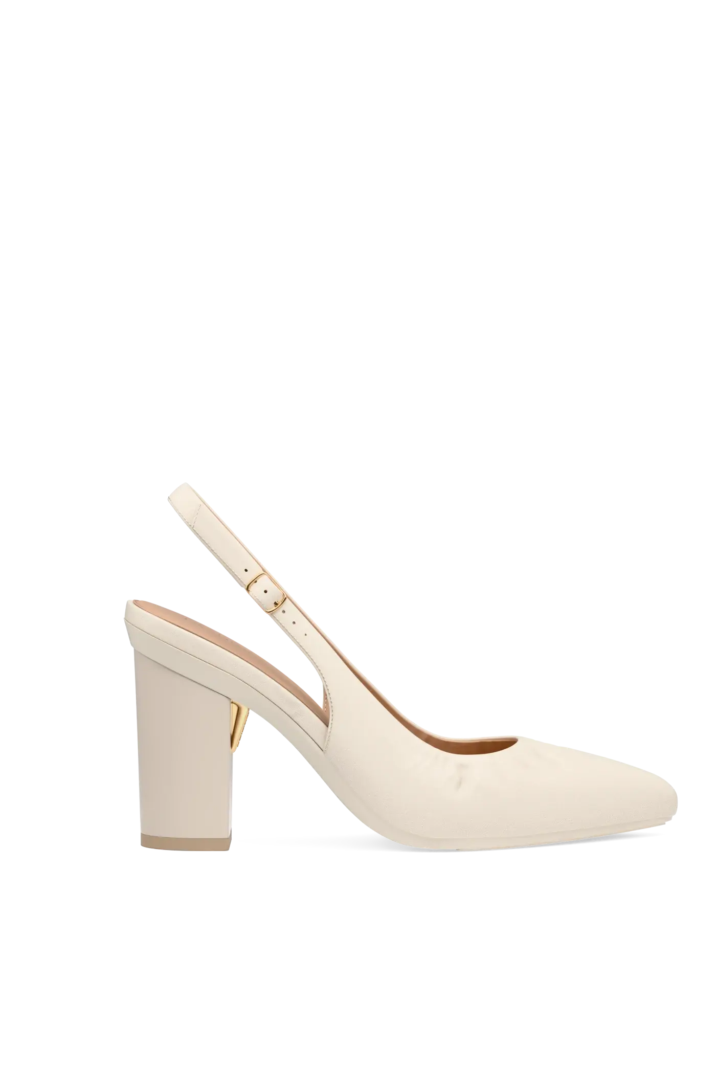 The Slingback Buckle - Ivory Leather 4 Block