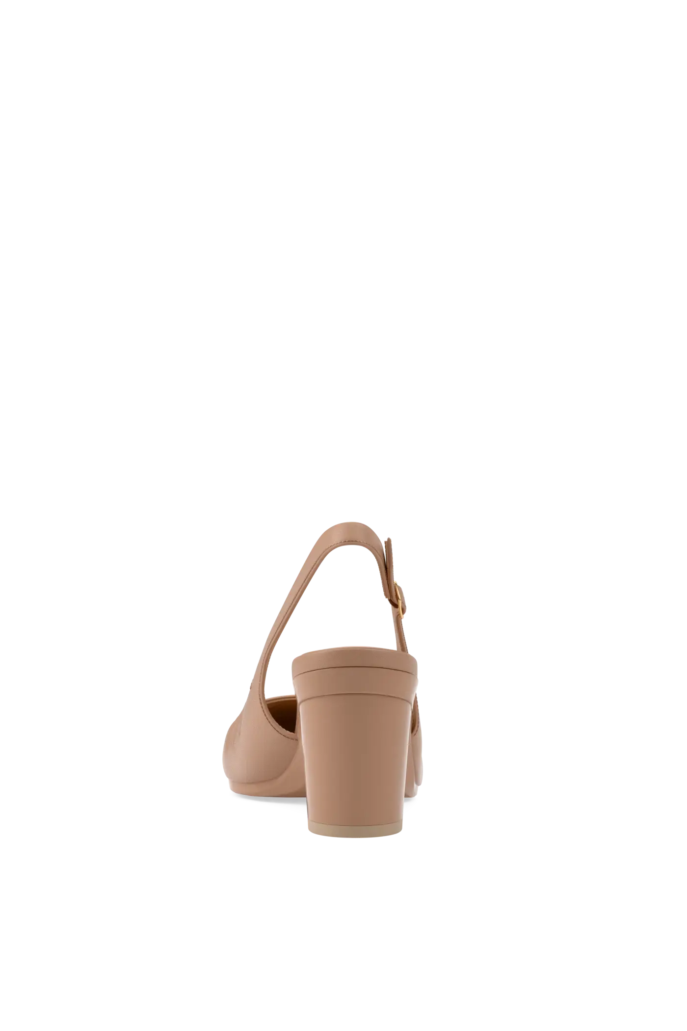 The Slingback Buckle - Latte Leather 3 Block