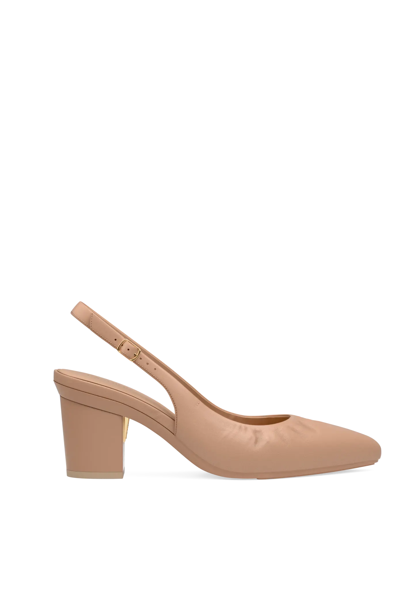 The Slingback Buckle - Latte Leather 3 Block