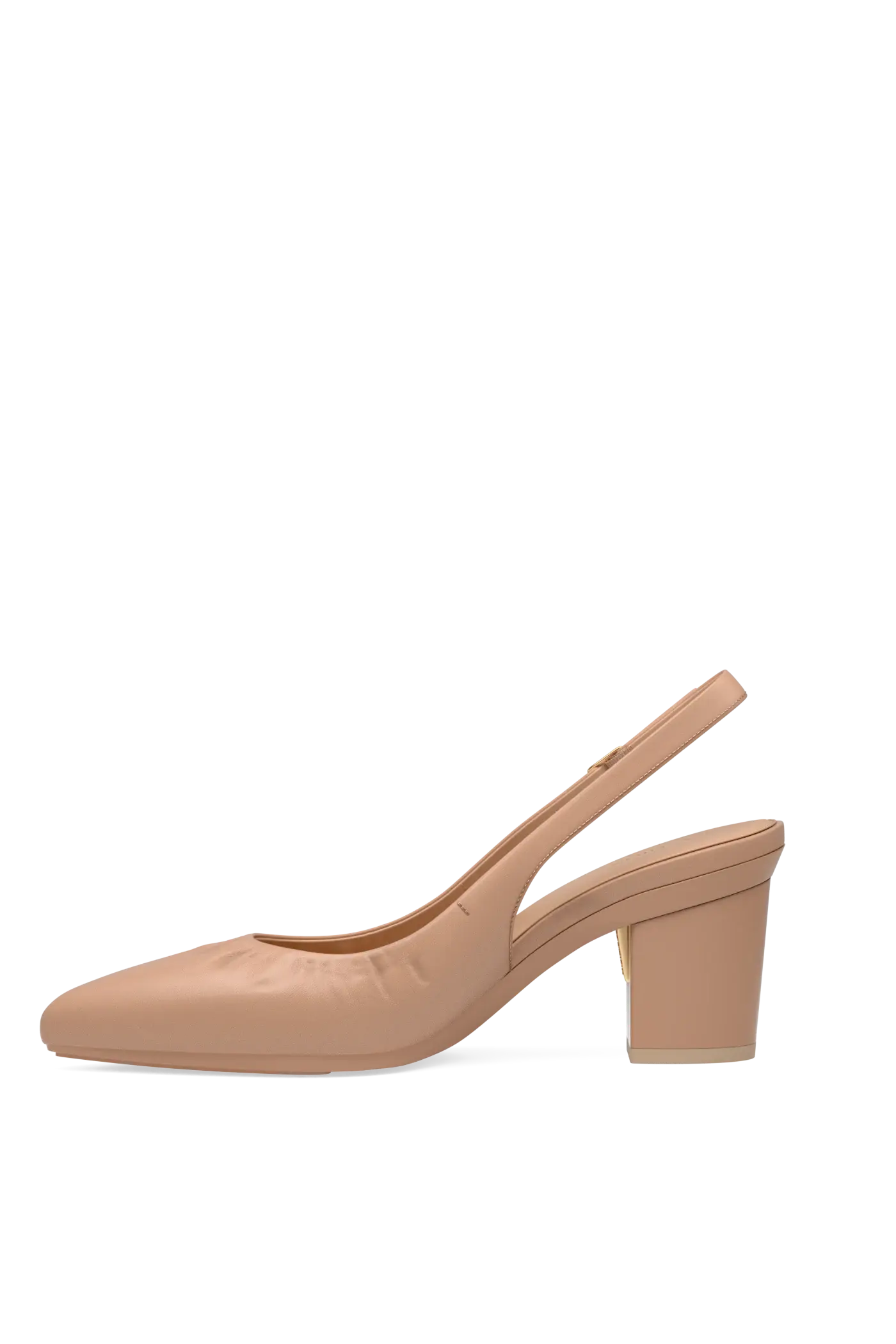 The Slingback Buckle - Latte Leather 3 Block