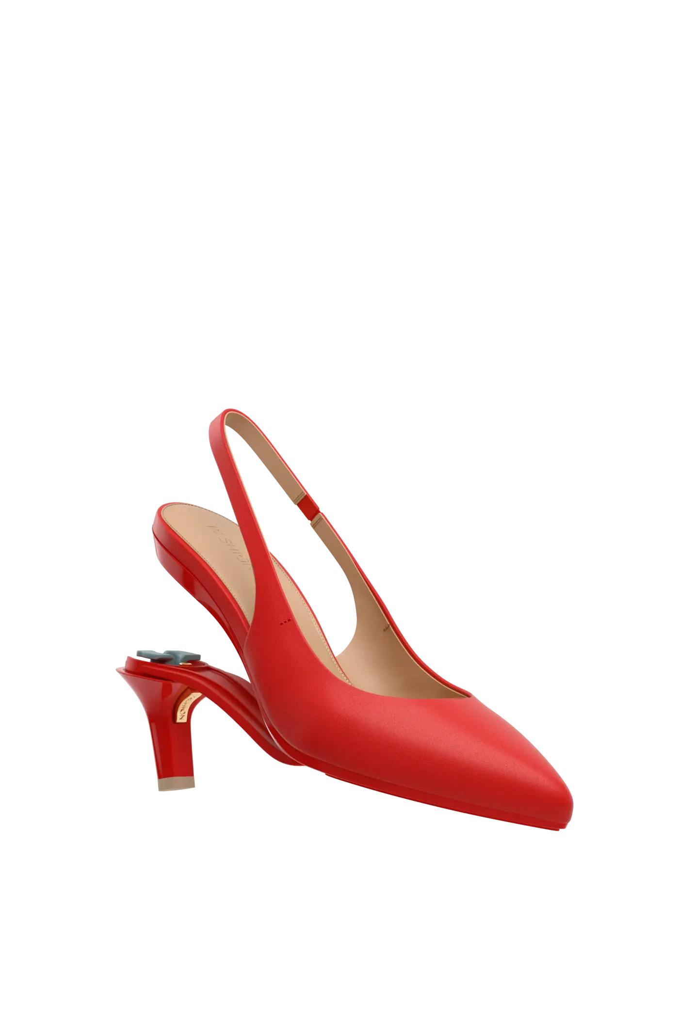 The Slingback - Cherry Red Leather 3 Stiletto