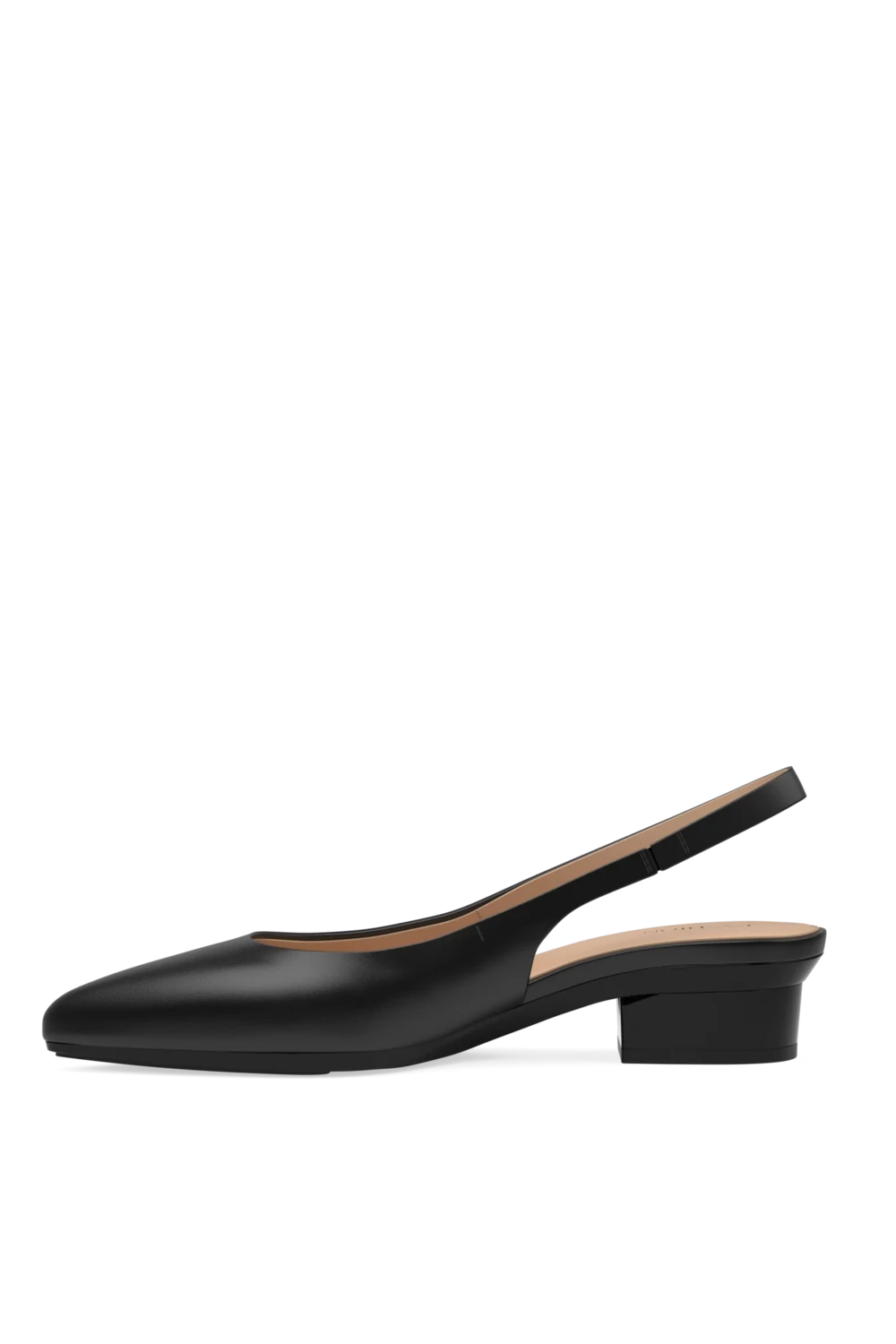The Slingback - Coal Leather Flat