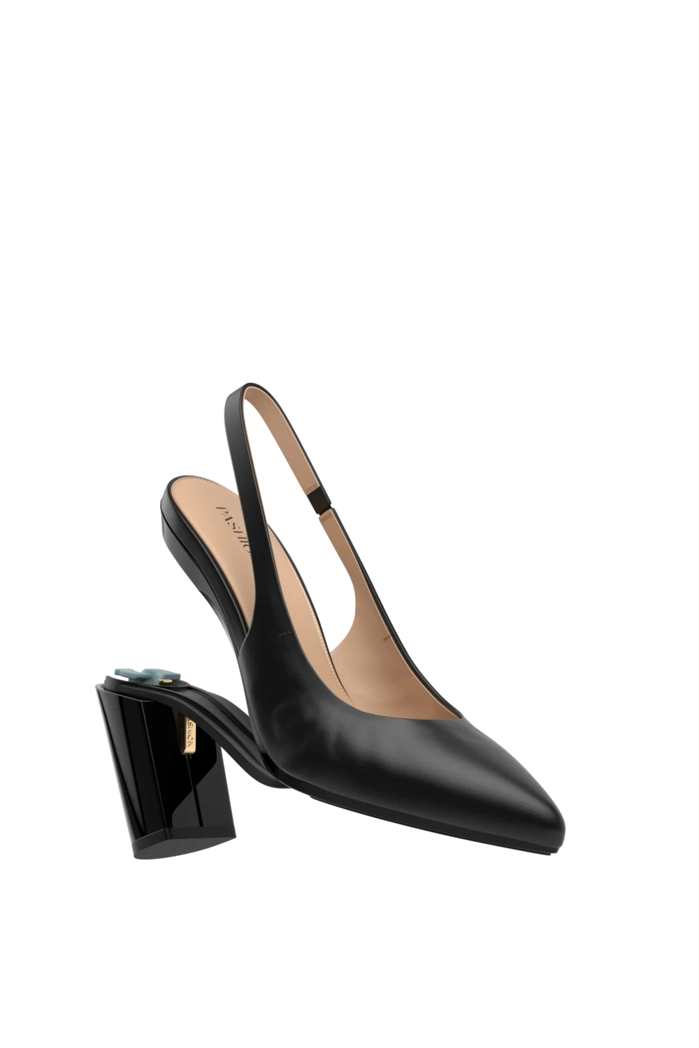 The Slingback - Coal Leather 4 Block