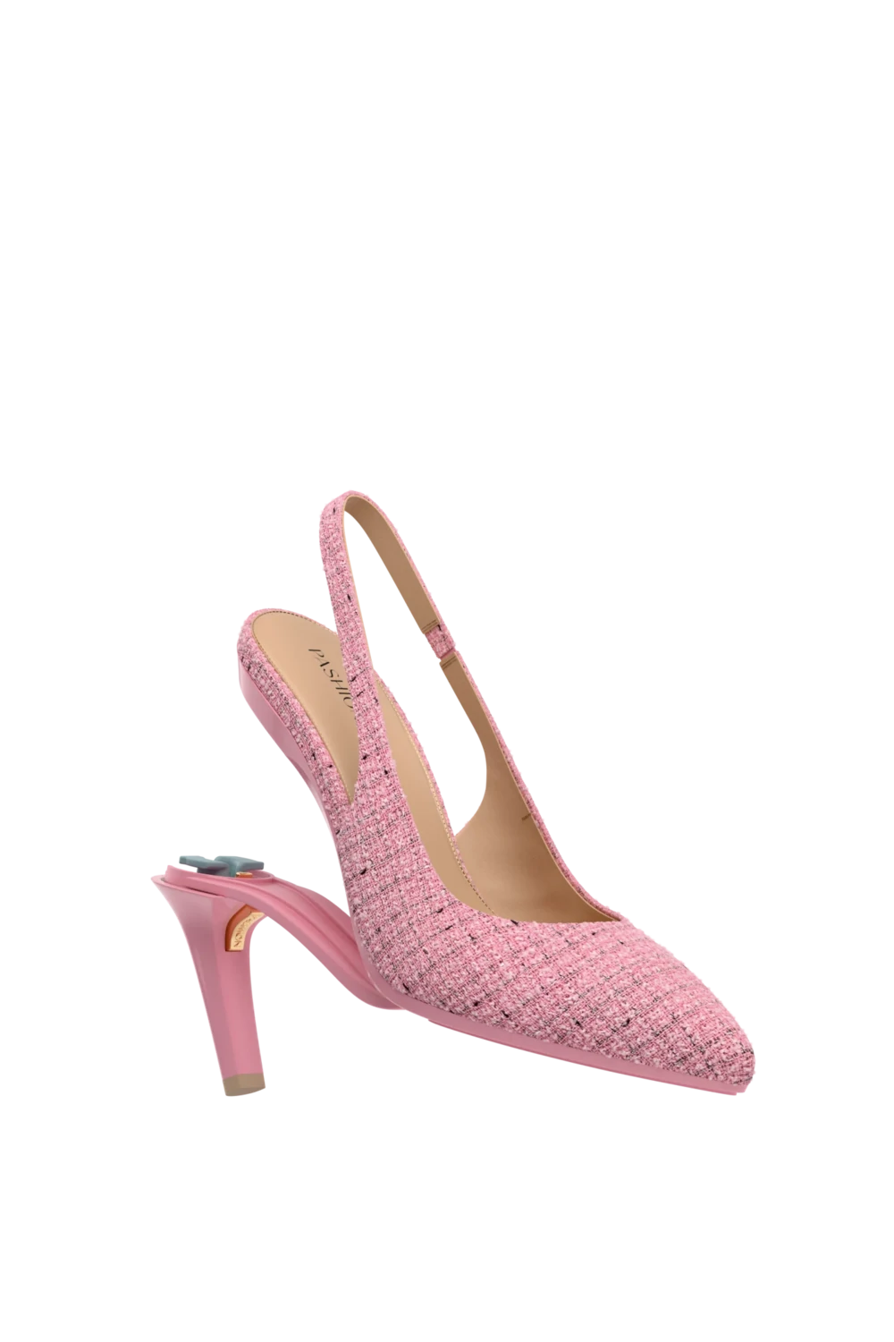 The Slingback - Pink Tweed 4 Stiletto