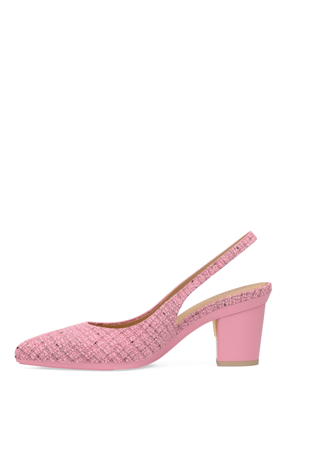The Slingback - Pink Tweed 3 Block
