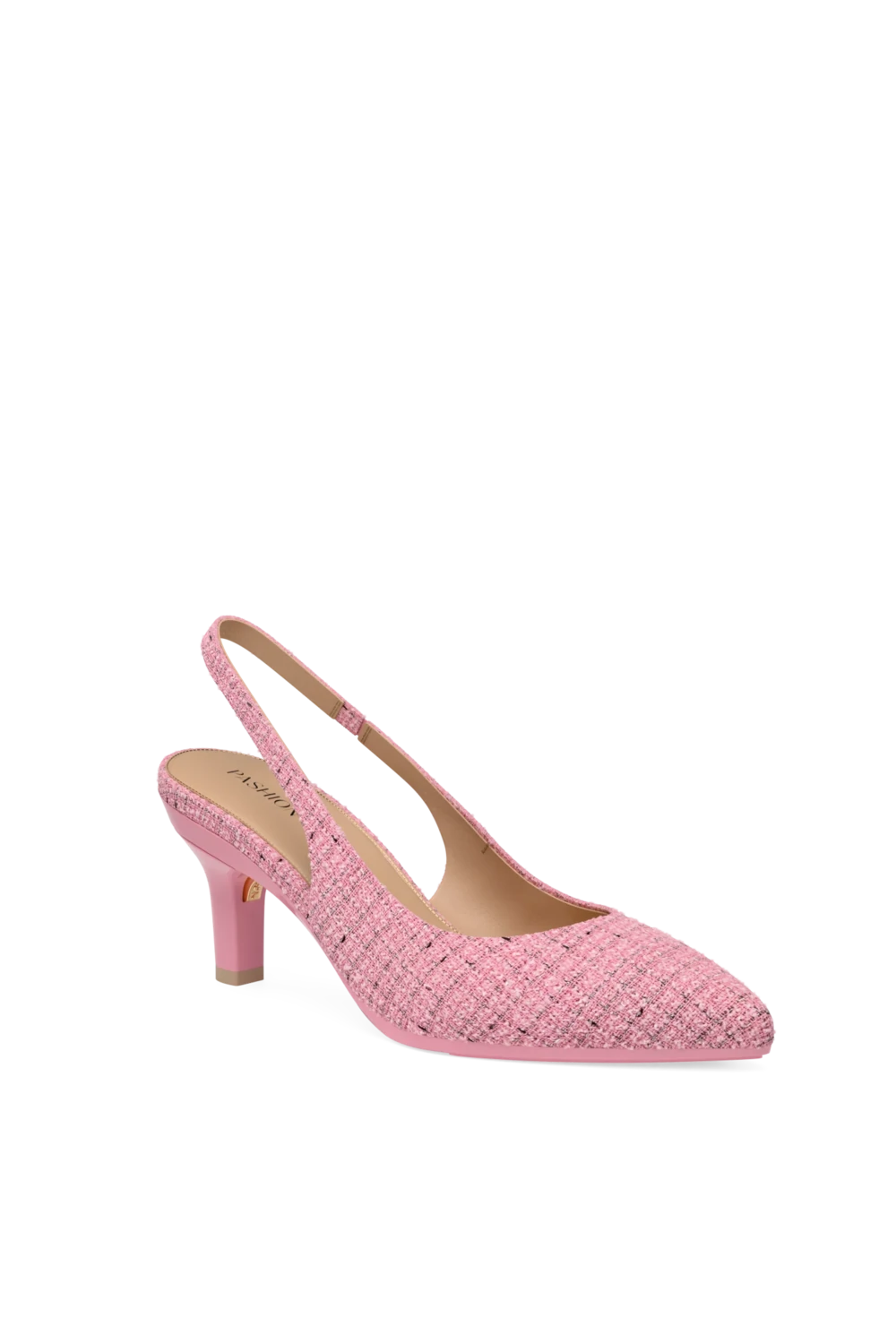 The Slingback - Pink Tweed 3 Stiletto