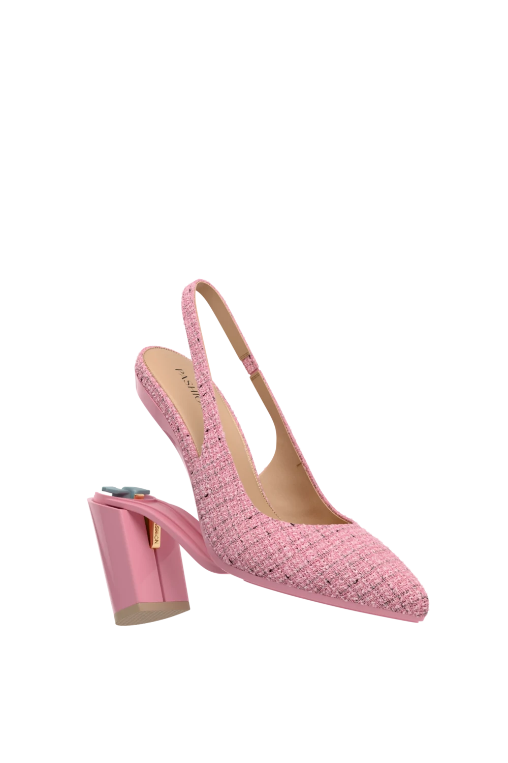 The Slingback - Pink Tweed 4 Block