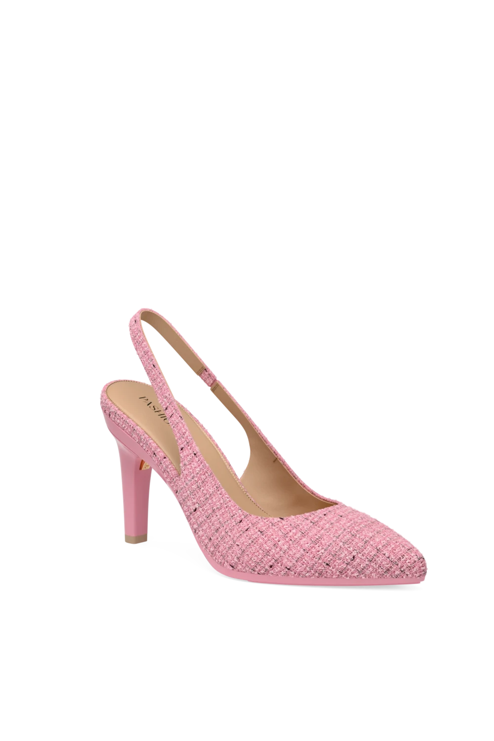 The Slingback - Pink Tweed 4 Stiletto