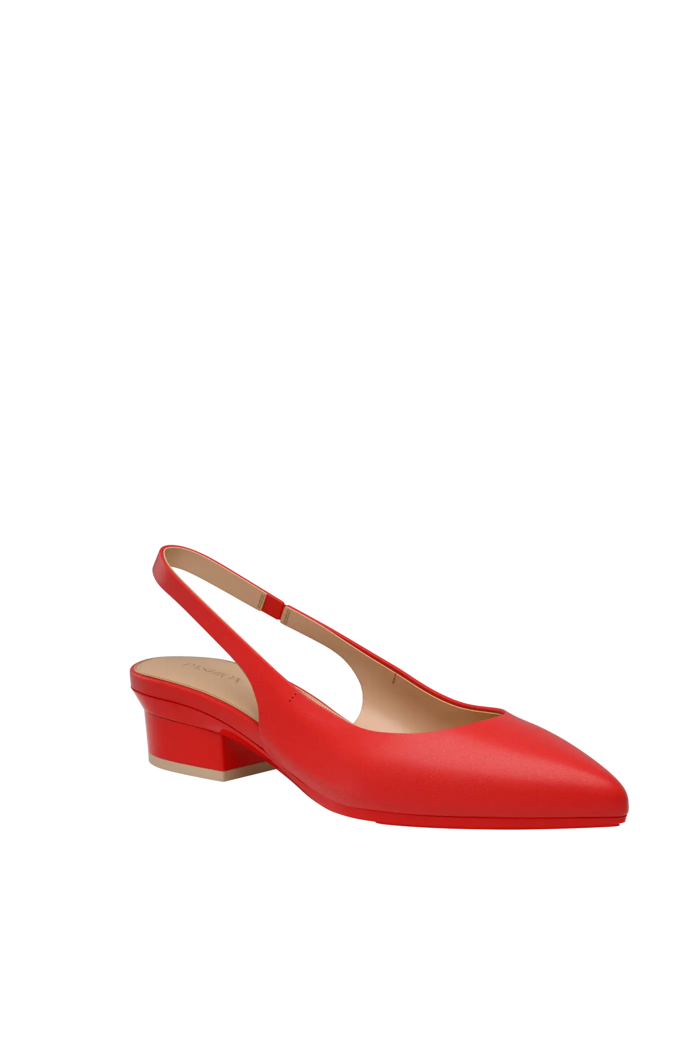 The Slingback - Cherry Red Leather 4 Block