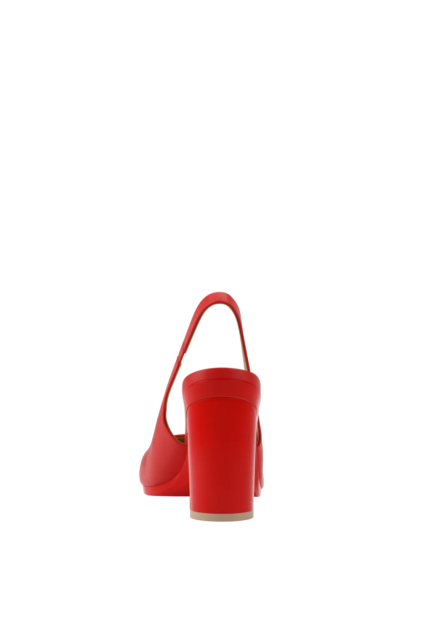 The Slingback - Cherry Red Leather 4 Block